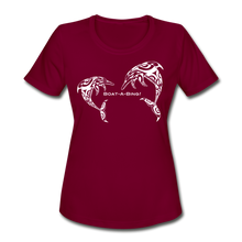 Load image into Gallery viewer, Women&#39;s Dolphin Moisture Wicking Performance T-Shirt - burgundy