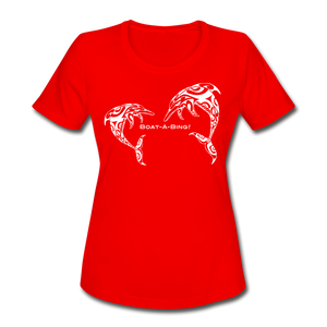 Women's Dolphin Moisture Wicking Performance T-Shirt - red