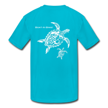 Load image into Gallery viewer, Kids&#39; Moisture Wicking Turtles Performance T-Shirt - turquoise
