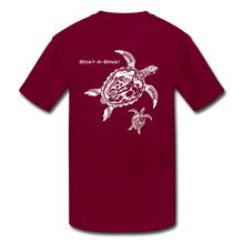 Load image into Gallery viewer, Kids&#39; Moisture Wicking Turtles Performance T-Shirt - burgundy