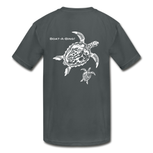 Load image into Gallery viewer, Kids&#39; Moisture Wicking Turtles Performance T-Shirt - charcoal