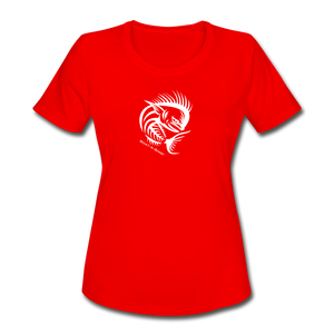 Women's Angry Mahi Moisture Wicking Performance T-Shirt - red