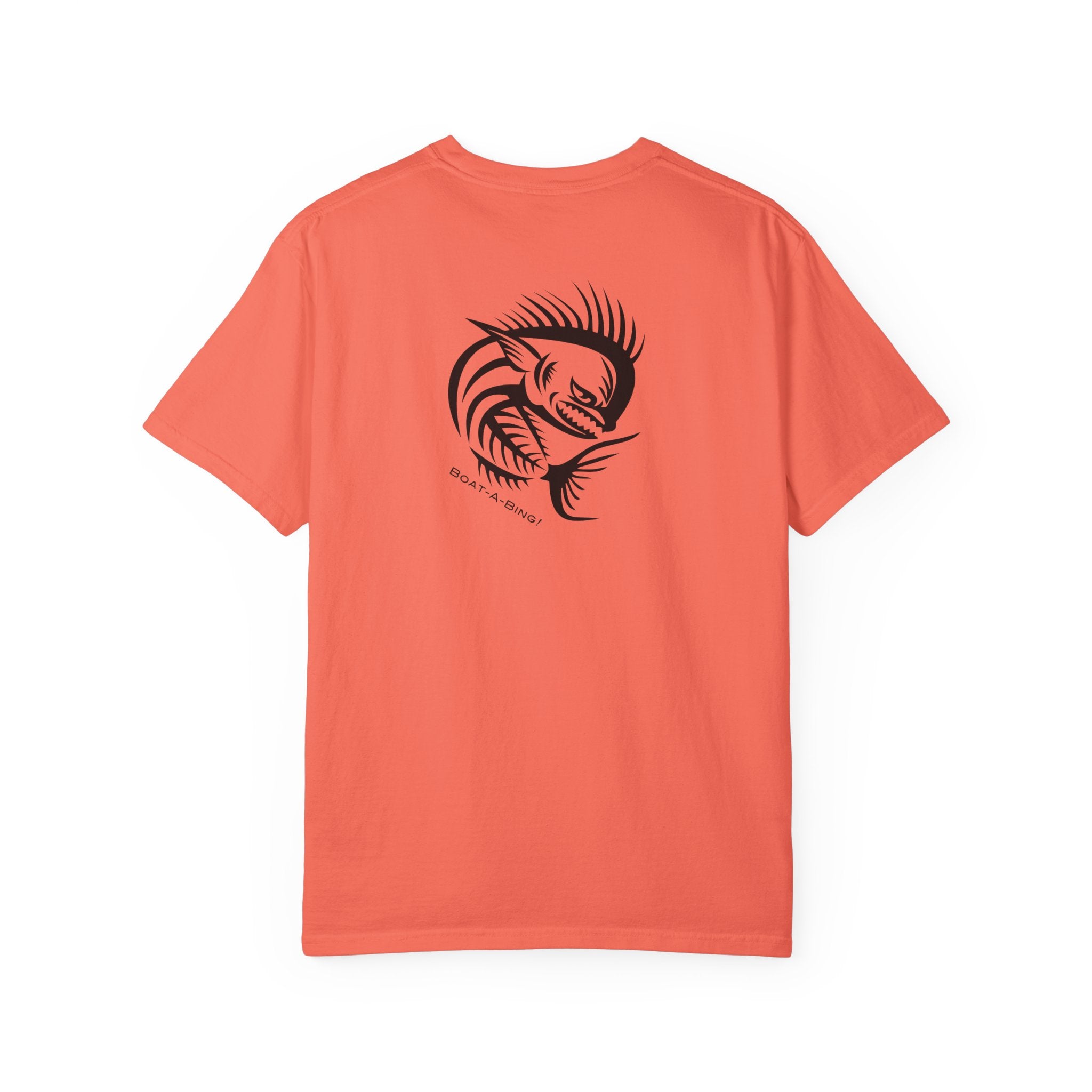 Boat-A-Bing Angry Mahi garment-dyed cotton boating and fishing tee, back print
