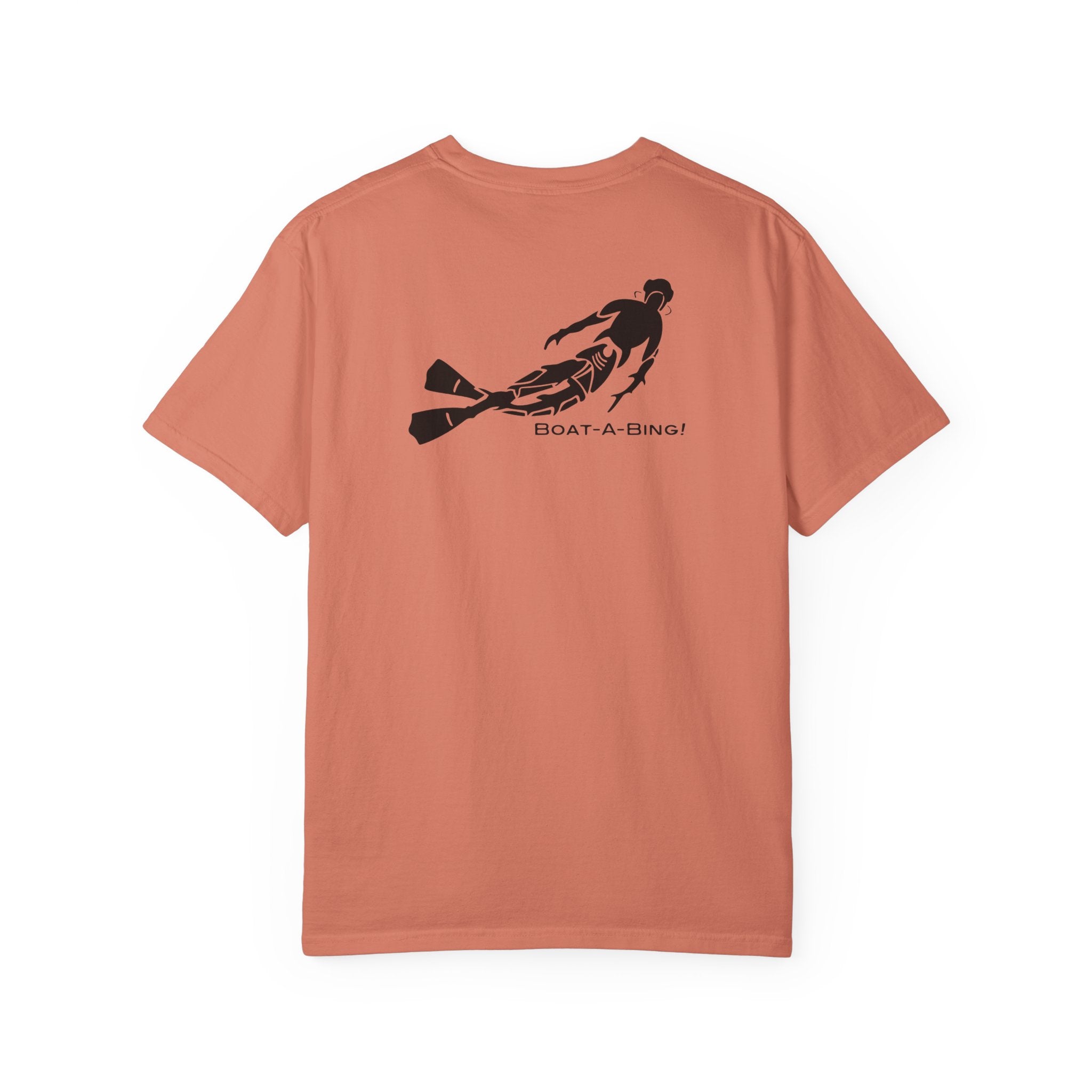 Boat-A-Bing Bottom Time diver garment-dyed cotton boating tee, back print