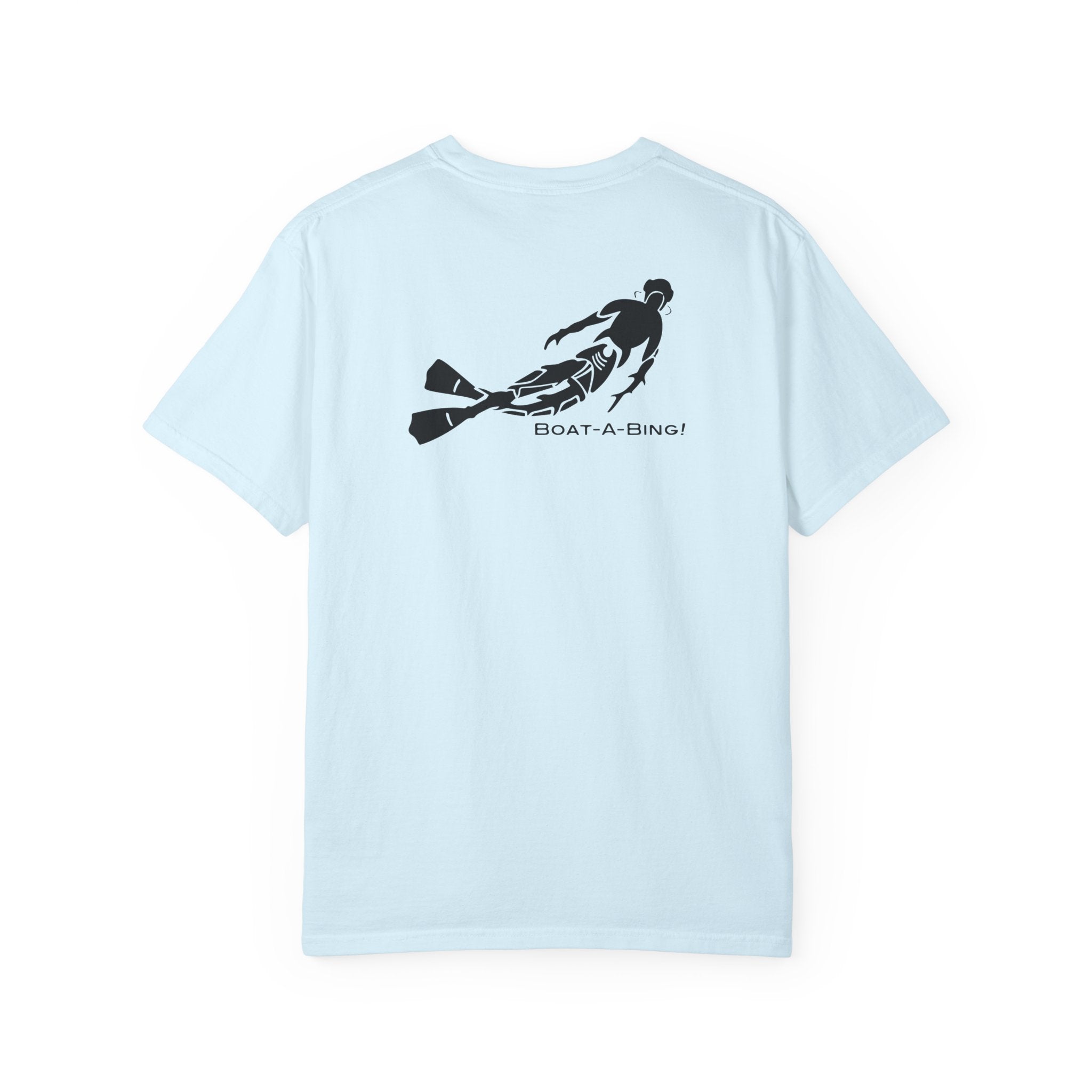 Boat-A-Bing Bottom Time diver garment-dyed cotton boating tee, back print