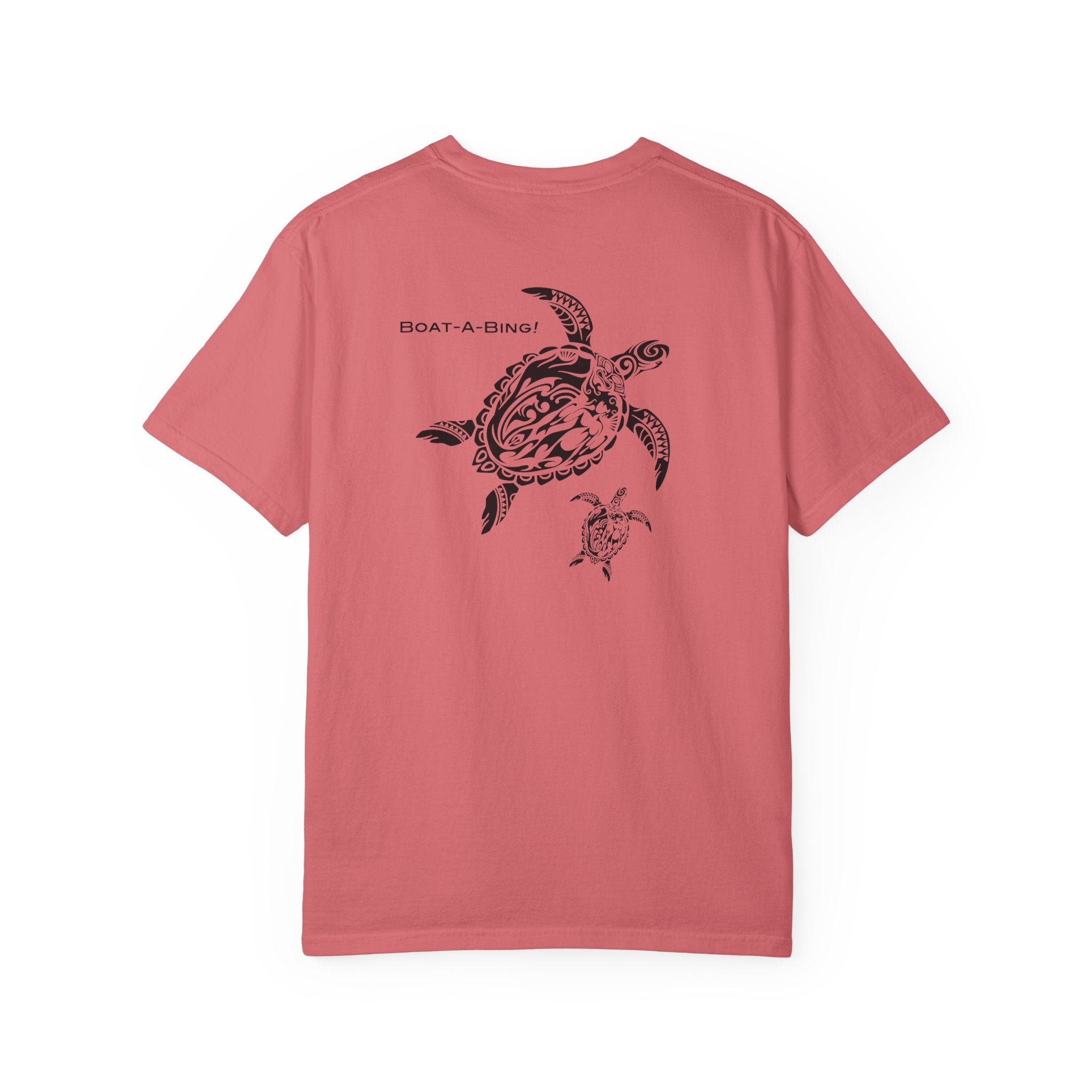 Boat-A-Bing Mama Turtle sea turtle garment-dyed cotton boating tee, back print