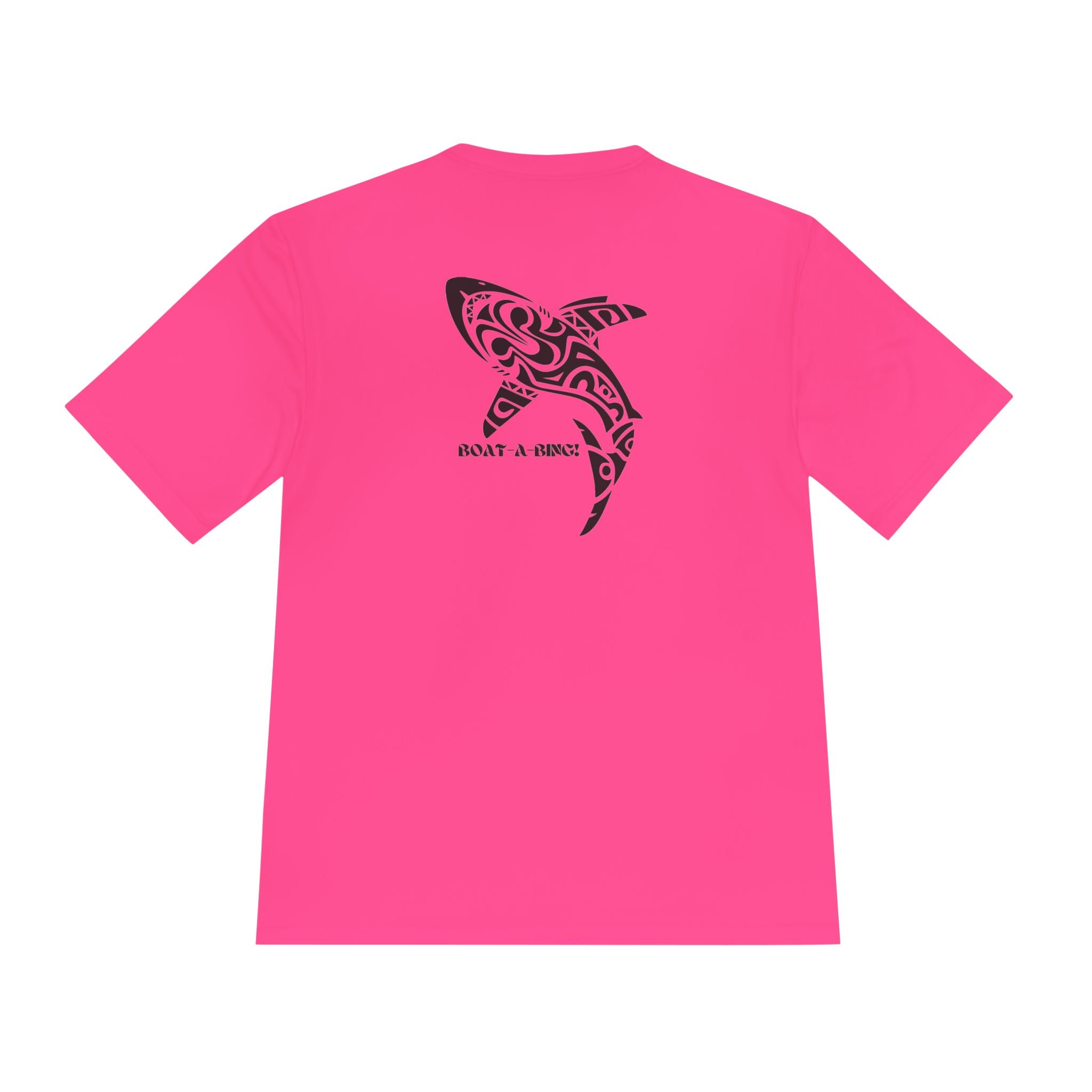 Boat-A-Bing Tiki Shark moisture-wicking performance boating tee, back print