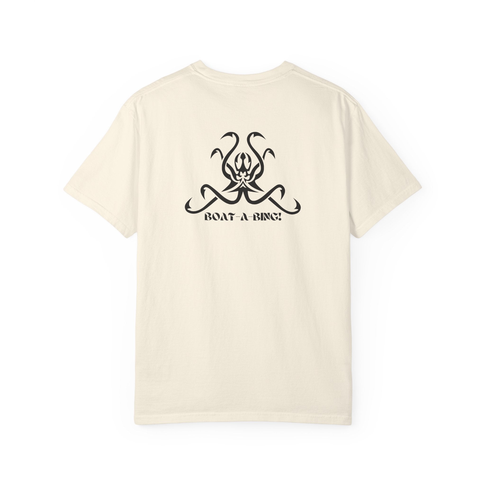 Boat-A-Bing OctoHooks octopus garment-dyed cotton boating tee, back print