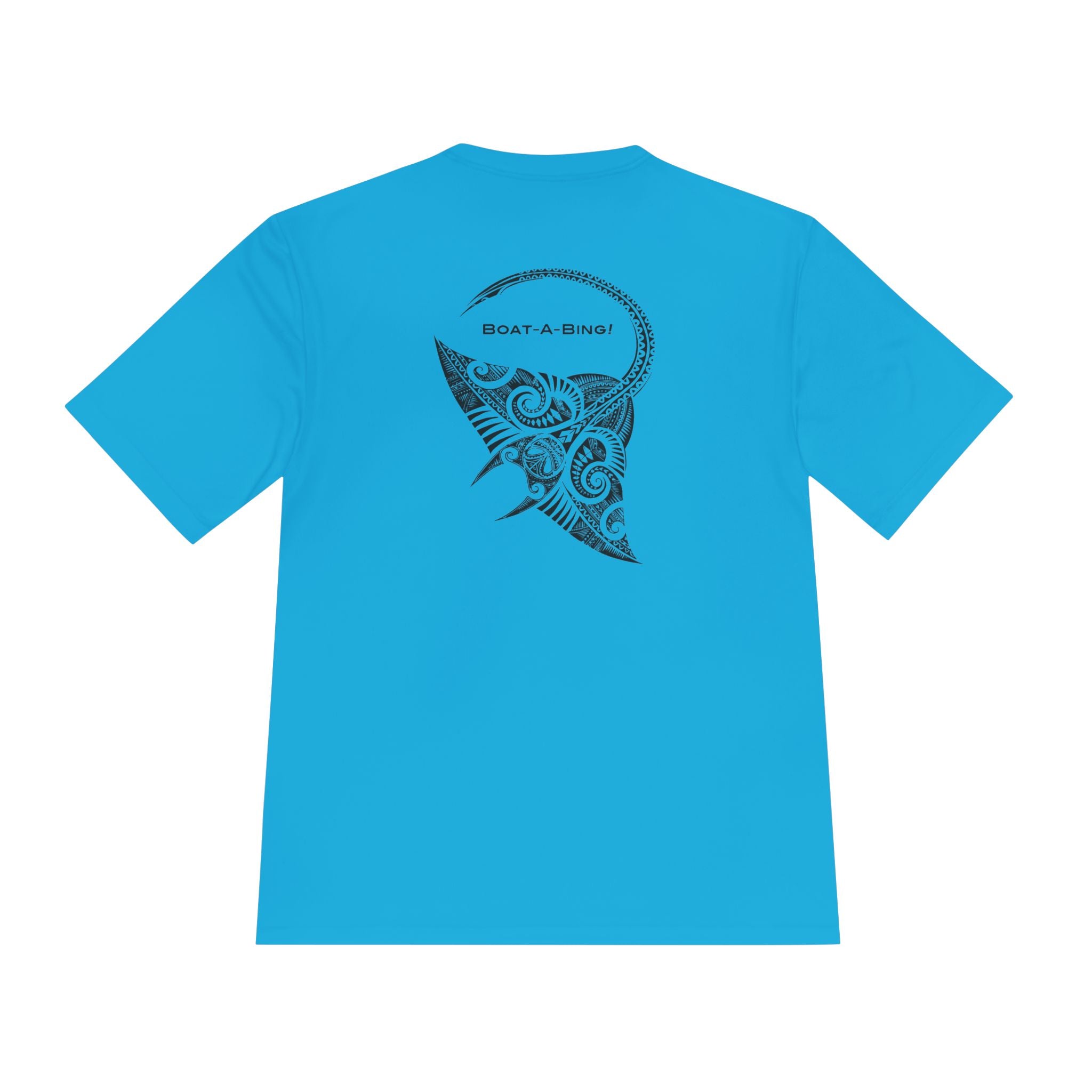 Boat-A-Bing Bing Ray stingray moisture-wicking performance boating tee, back print
