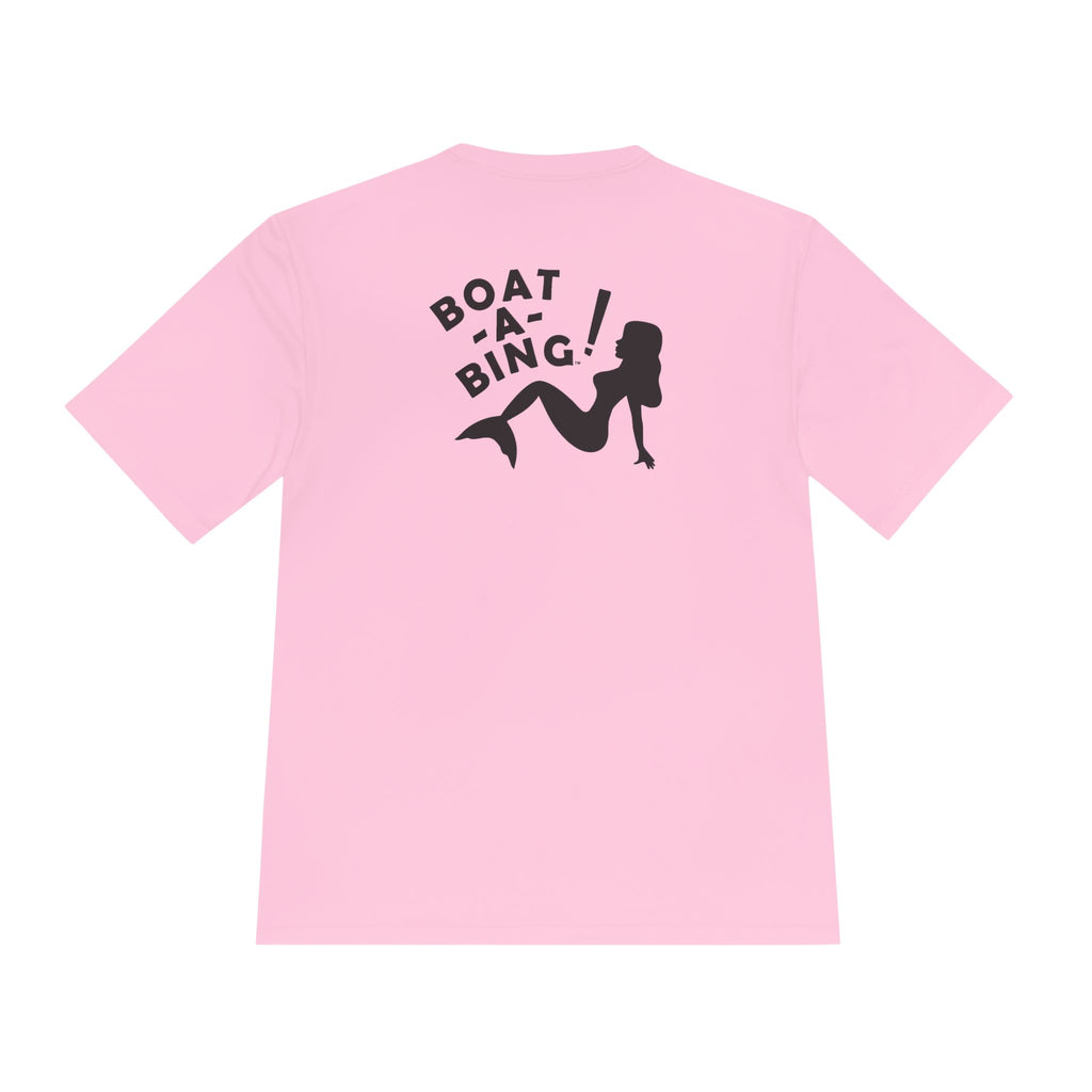 Sirena mermaid design on a Boat-A-Bing! performance fishing tee