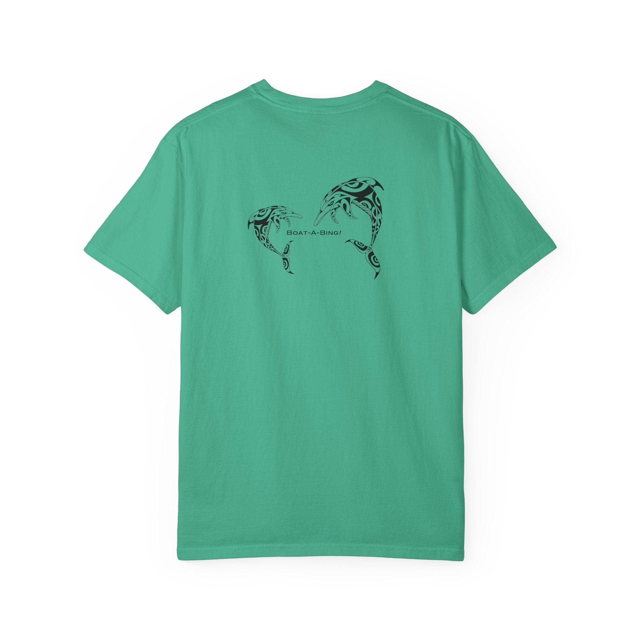 Boat-A-Bing dolphins garment-dyed cotton boating tee, back print