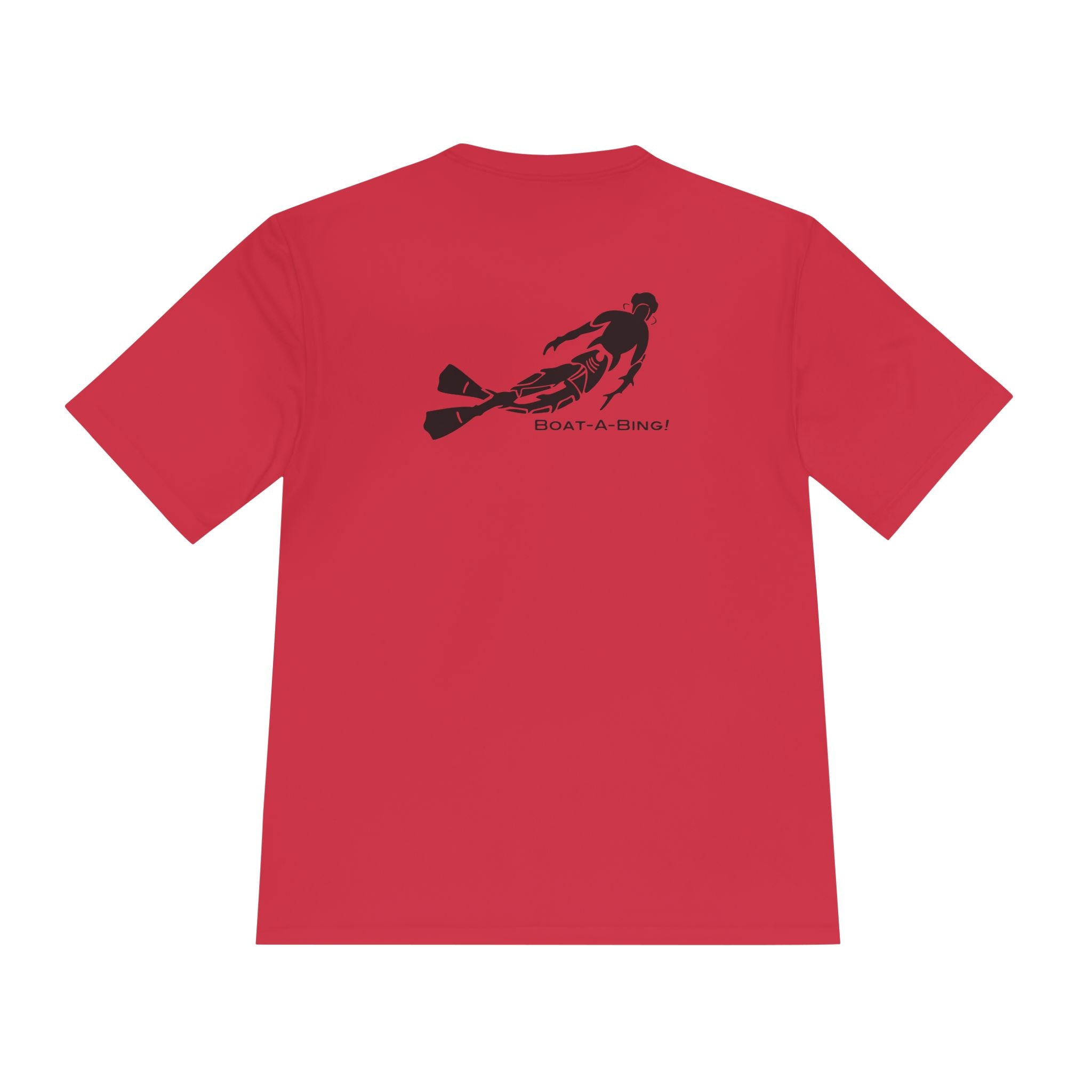 Boat-A-Bing Bottom Time diver moisture-wicking performance boating tee, back print