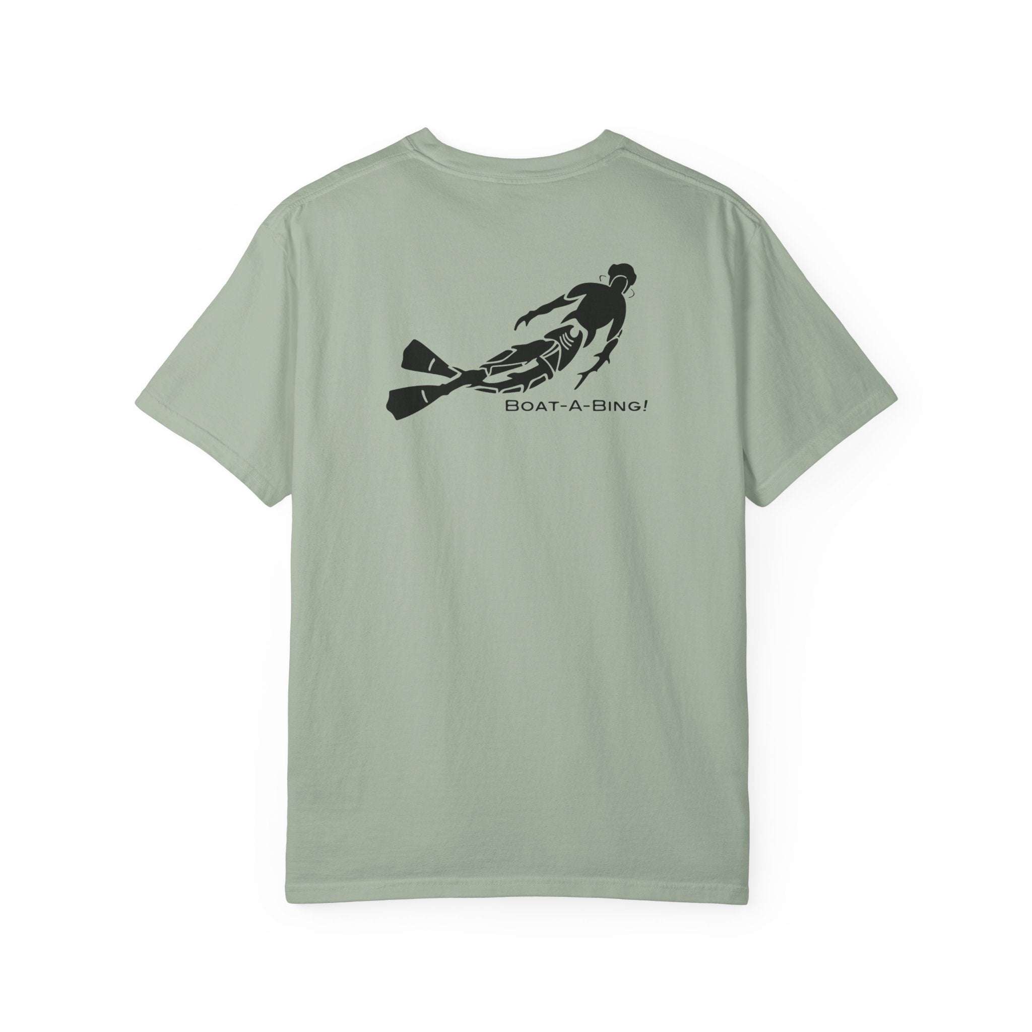 Boat-A-Bing Bottom Time diver garment-dyed cotton boating tee, back print