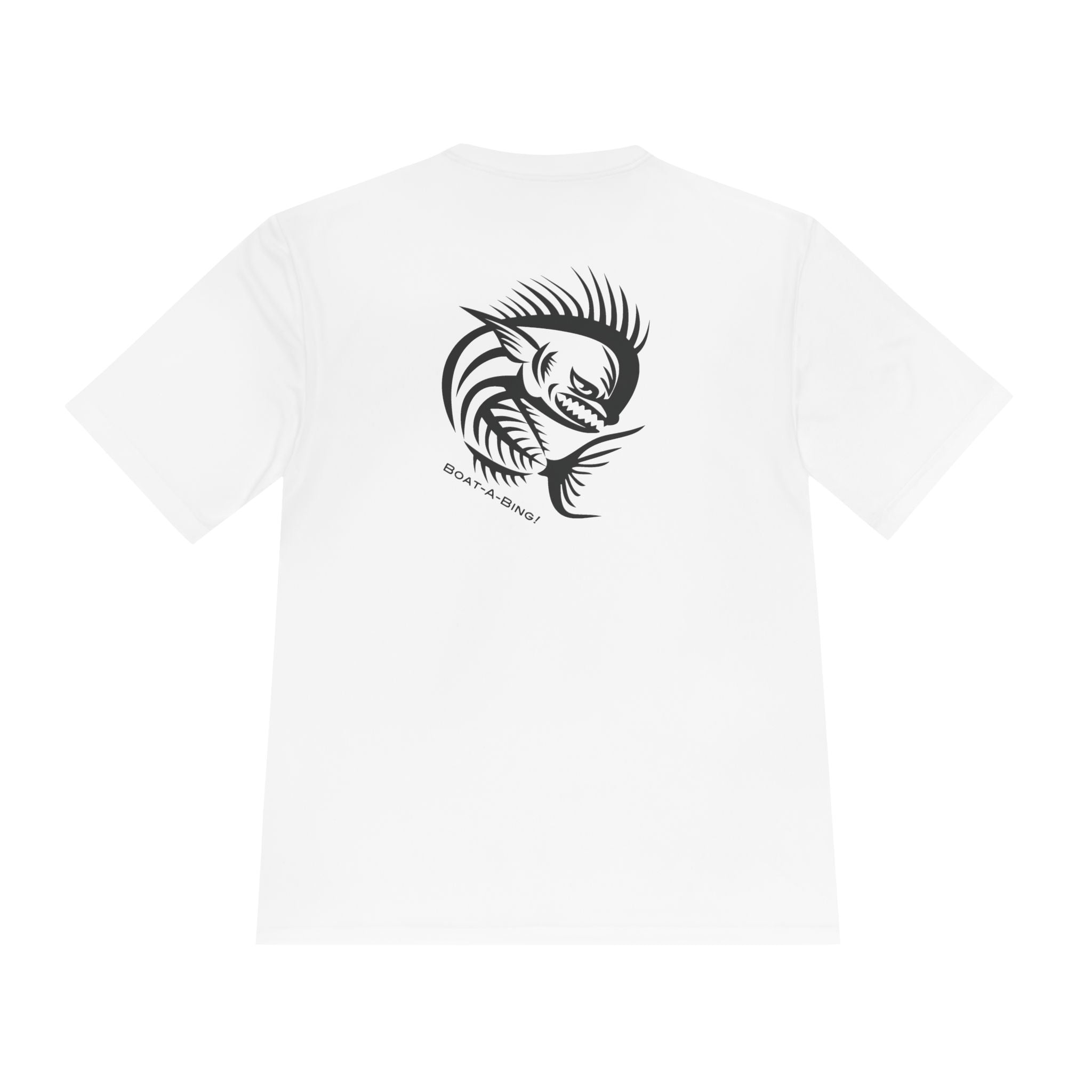 Boat-A-Bing Angry Mahi moisture-wicking performance fishing tee, back print