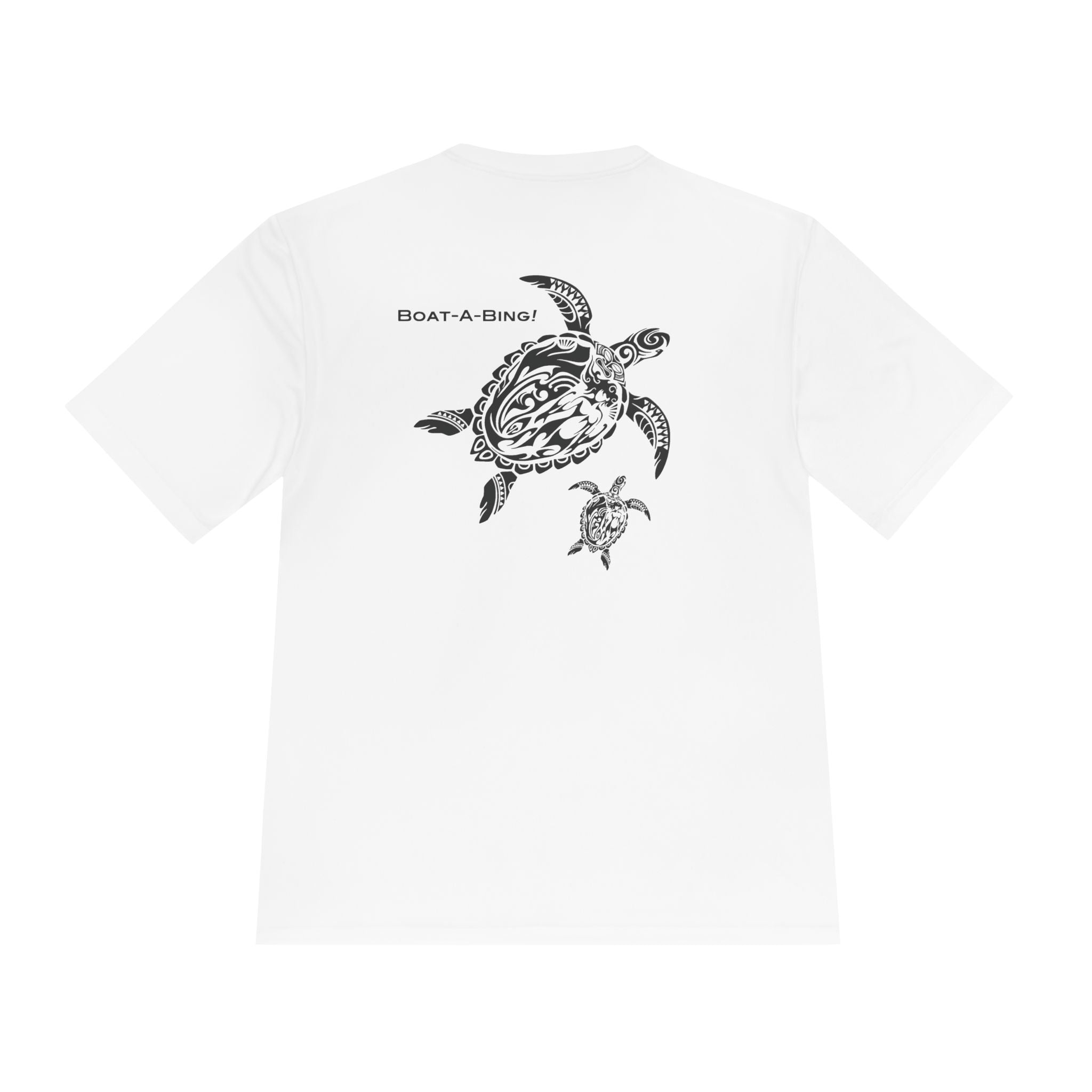 Boat-A-Bing Mama Turtle sea turtle moisture-wicking performance boating tee, back print
