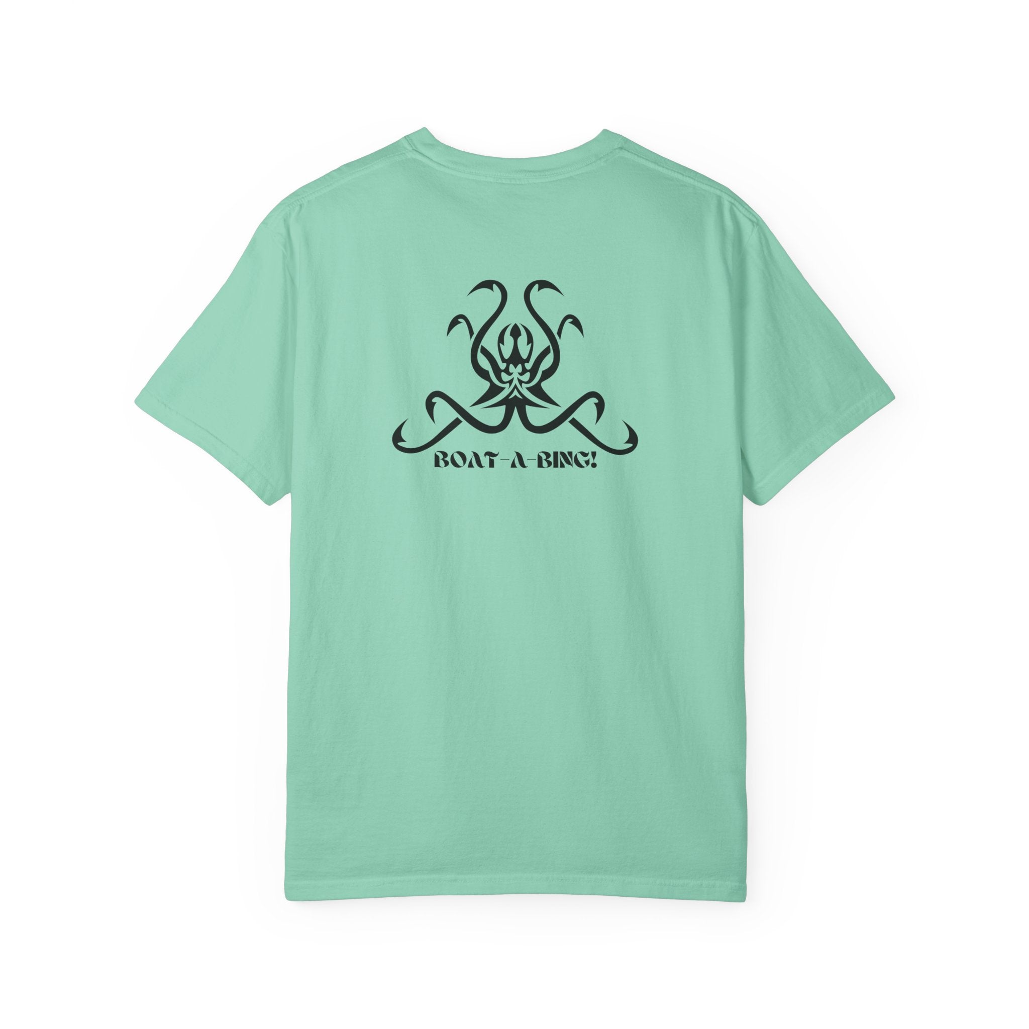 Boat-A-Bing OctoHooks octopus garment-dyed cotton boating tee, back print