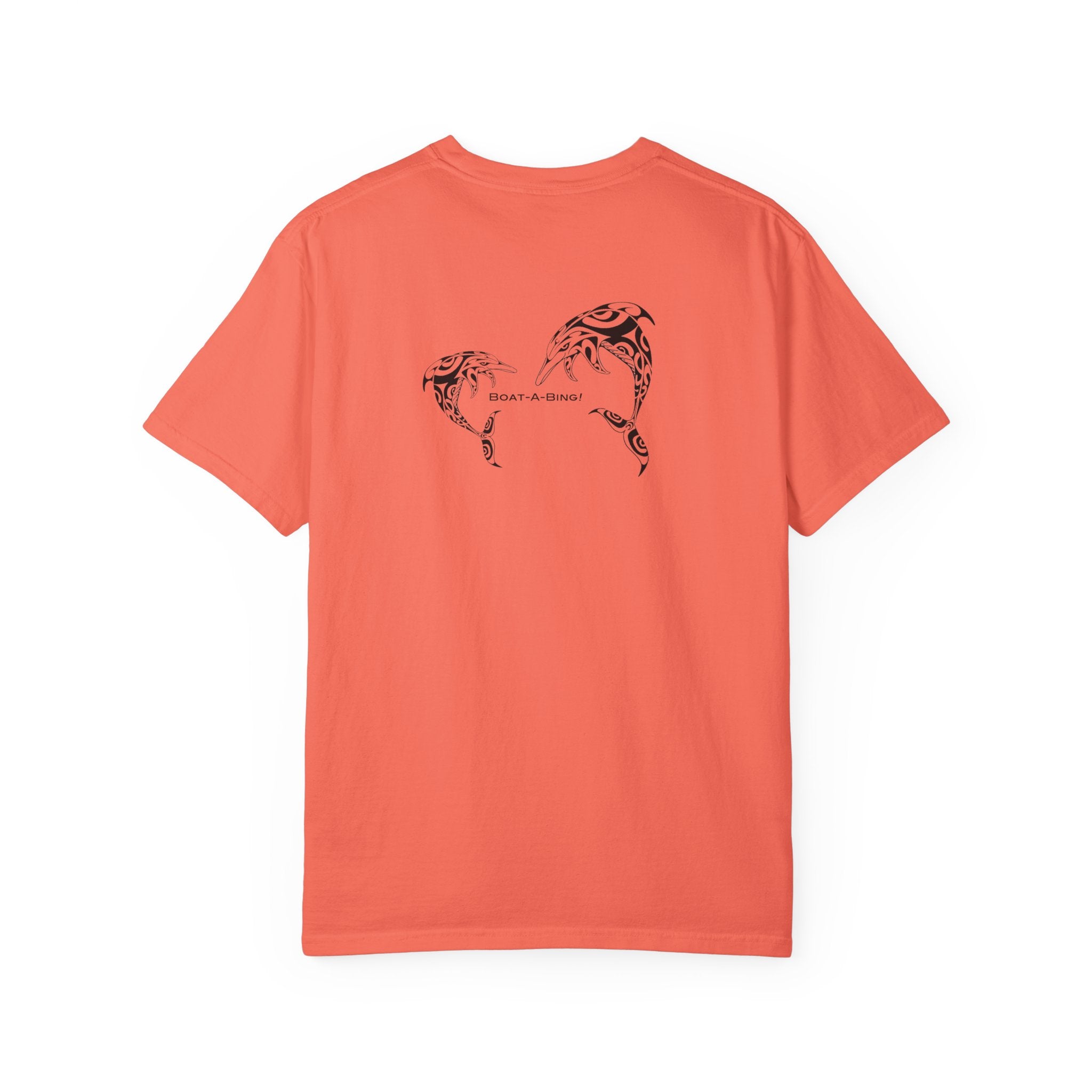 Boat-A-Bing dolphins garment-dyed cotton boating tee, back print