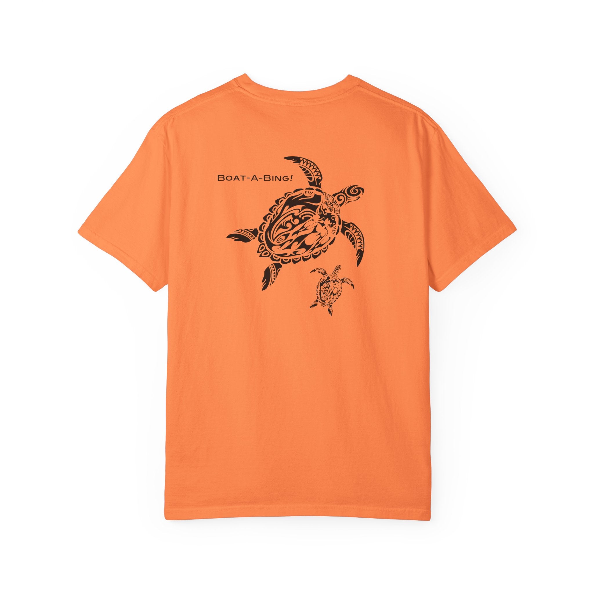 Boat-A-Bing Mama Turtle sea turtle garment-dyed cotton boating tee, back print