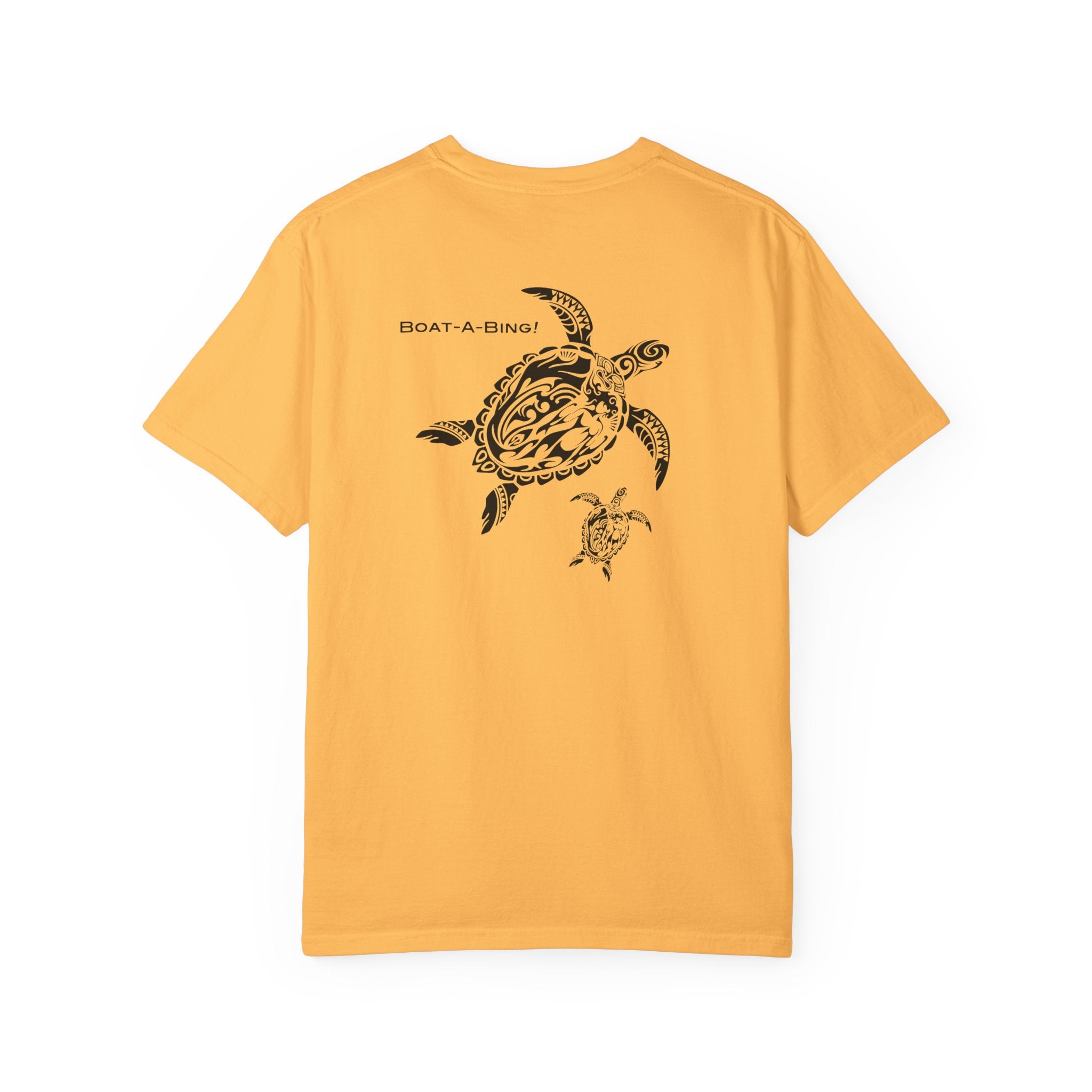 Boat-A-Bing Mama Turtle sea turtle garment-dyed cotton boating tee, back print