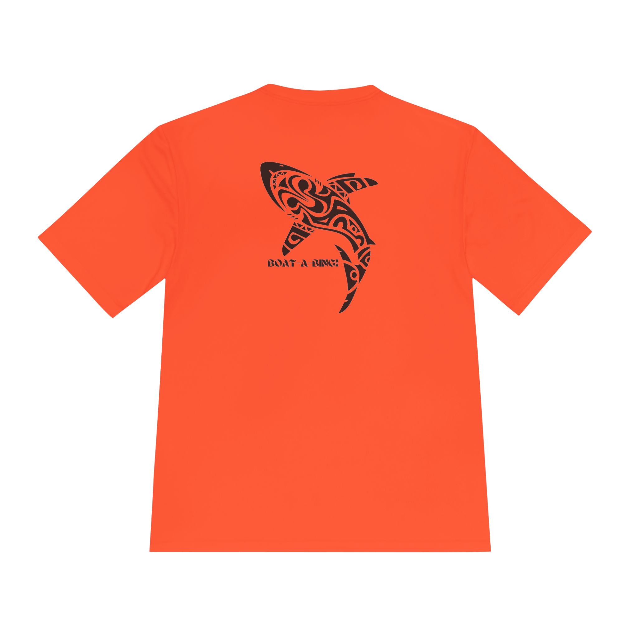 Boat-A-Bing Tiki Shark moisture-wicking performance boating tee, back print