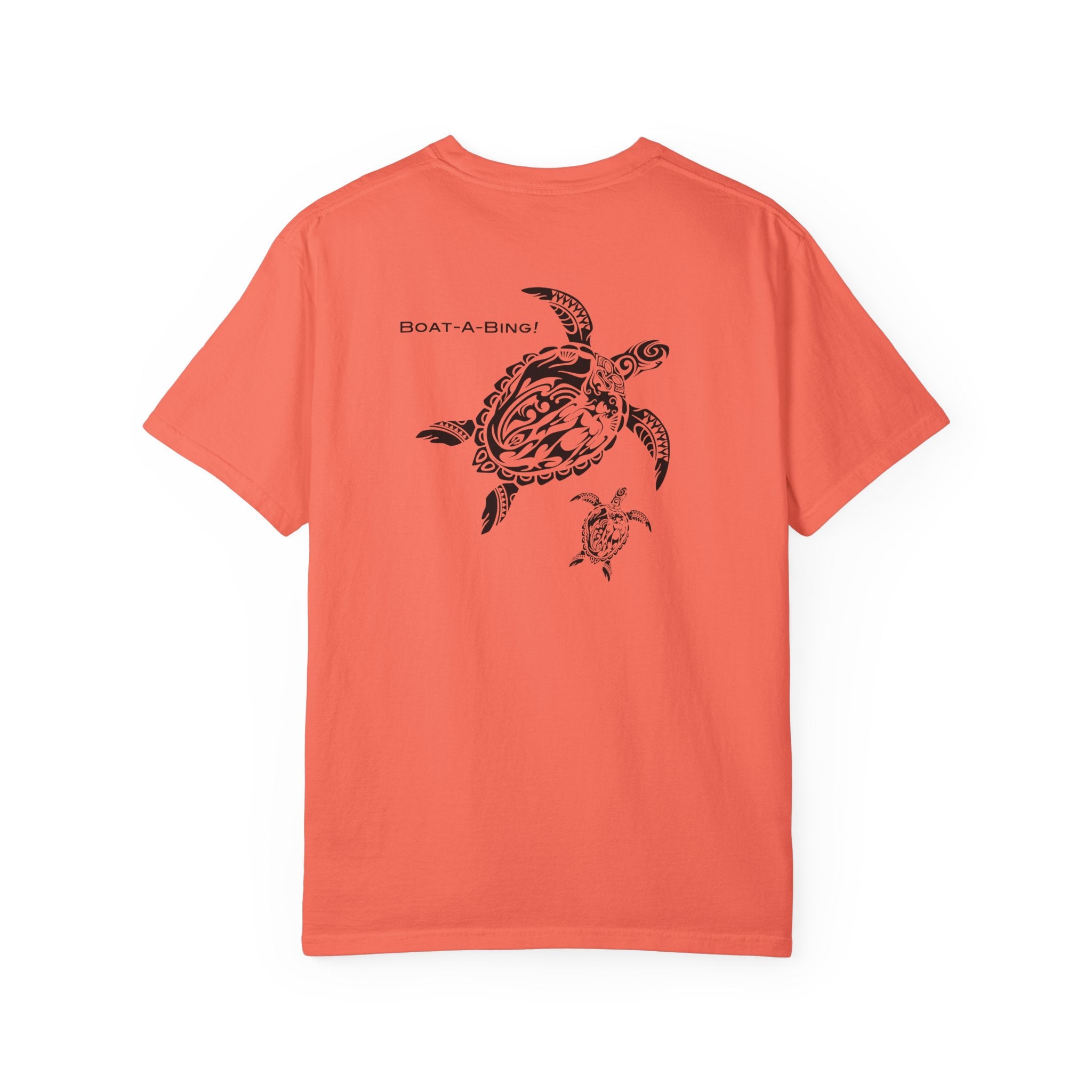 Boat-A-Bing Mama Turtle sea turtle garment-dyed cotton boating tee, back print