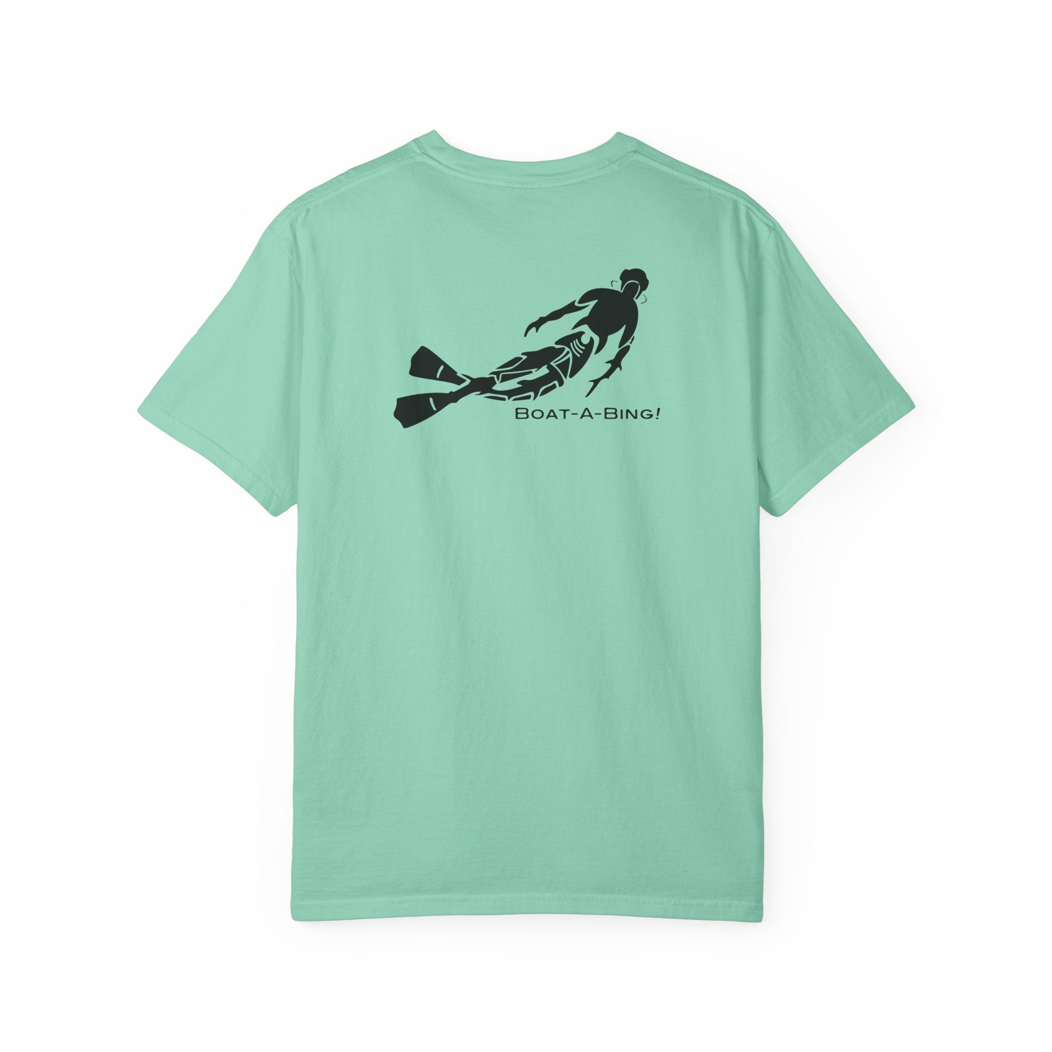 Boat-A-Bing Bottom Time diver garment-dyed cotton boating tee, back print
