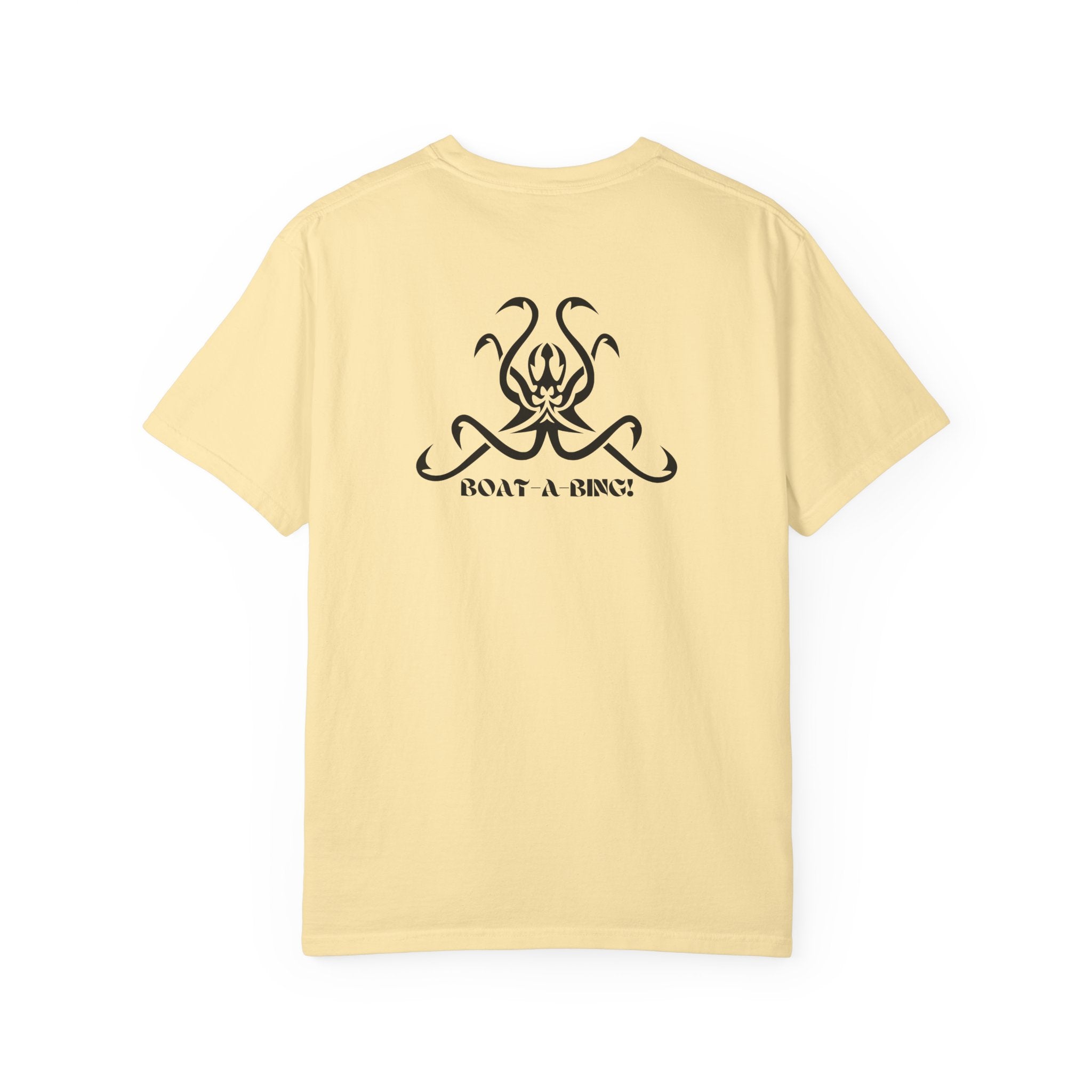 Boat-A-Bing OctoHooks octopus garment-dyed cotton boating tee, back print