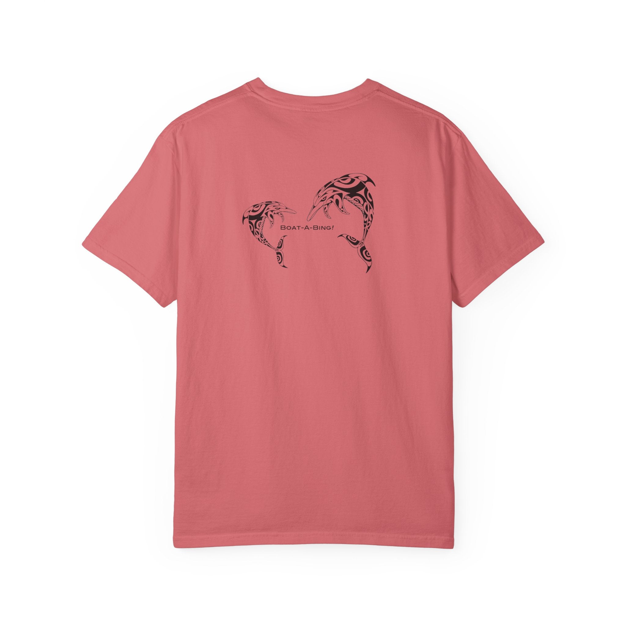Boat-A-Bing dolphins garment-dyed cotton boating tee, back print
