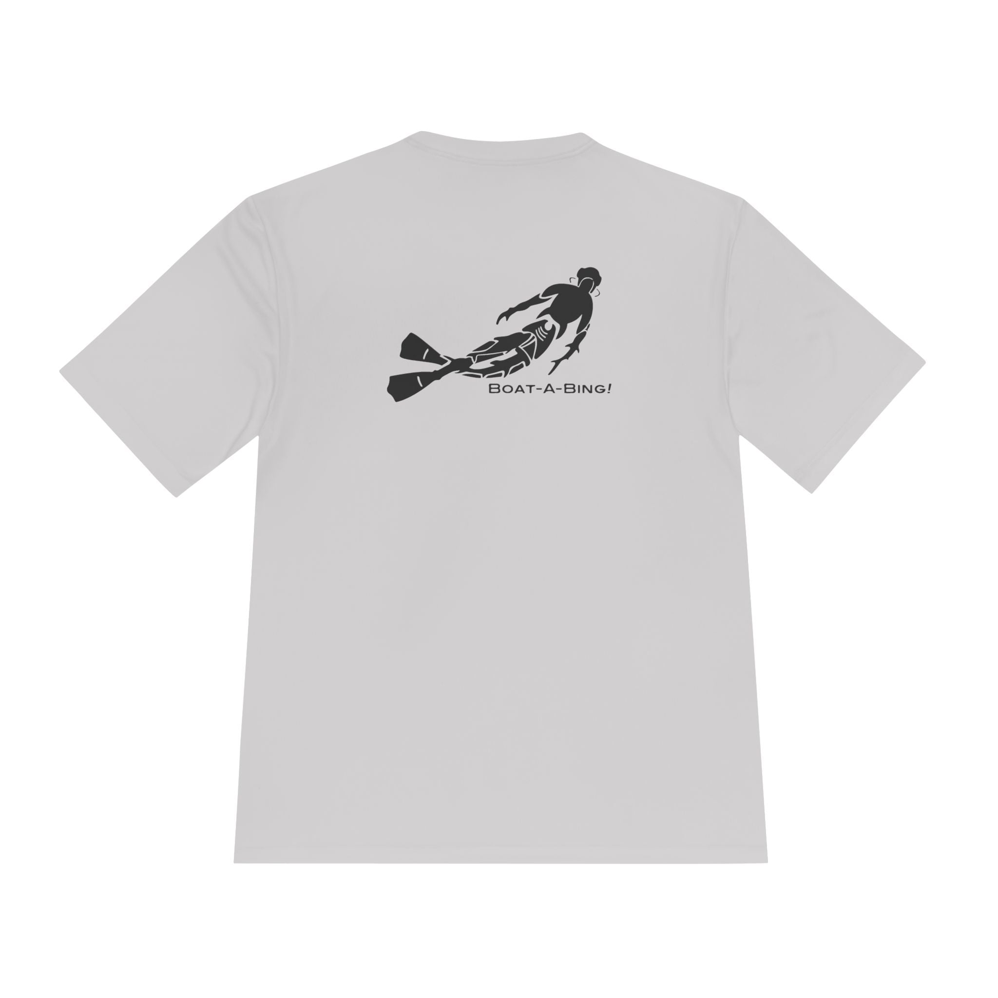 Boat-A-Bing Bottom Time diver moisture-wicking performance boating tee, back print
