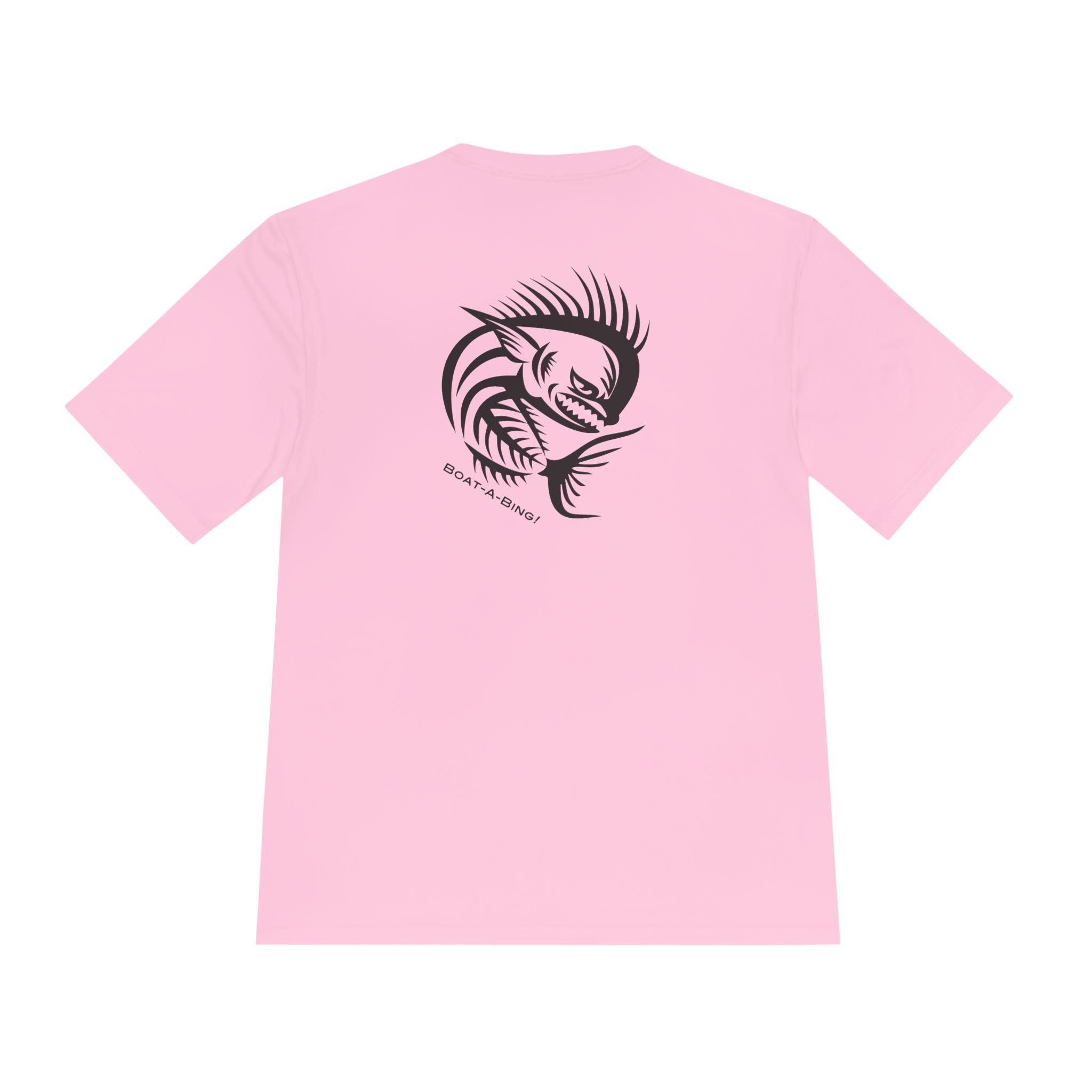 Boat-A-Bing Angry Mahi moisture-wicking performance fishing tee, back print