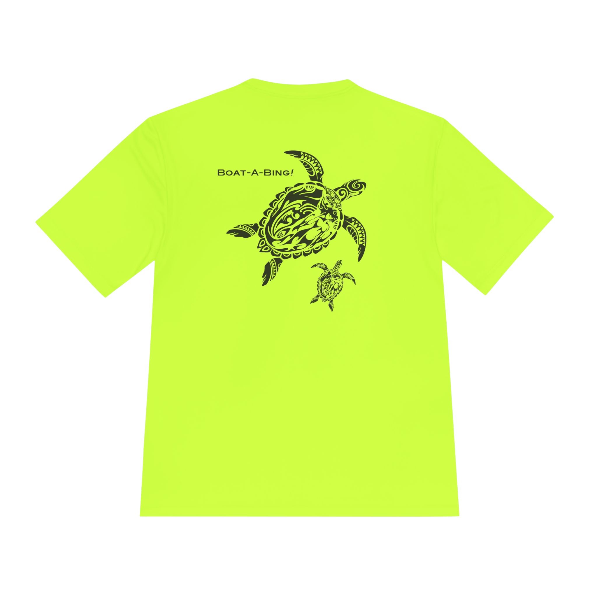 Boat-A-Bing Mama Turtle sea turtle moisture-wicking performance boating tee, back print