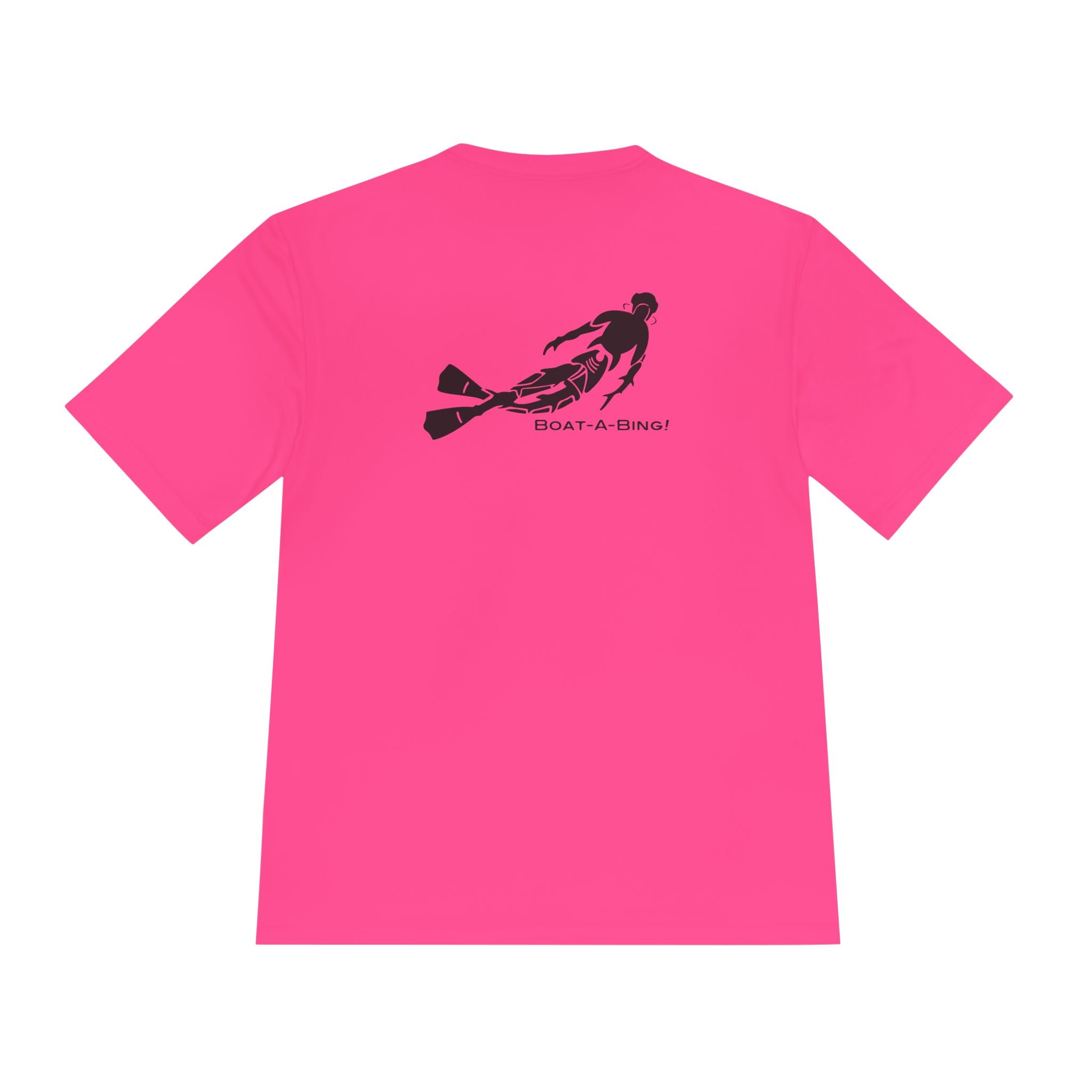 Boat-A-Bing Bottom Time diver moisture-wicking performance boating tee, back print