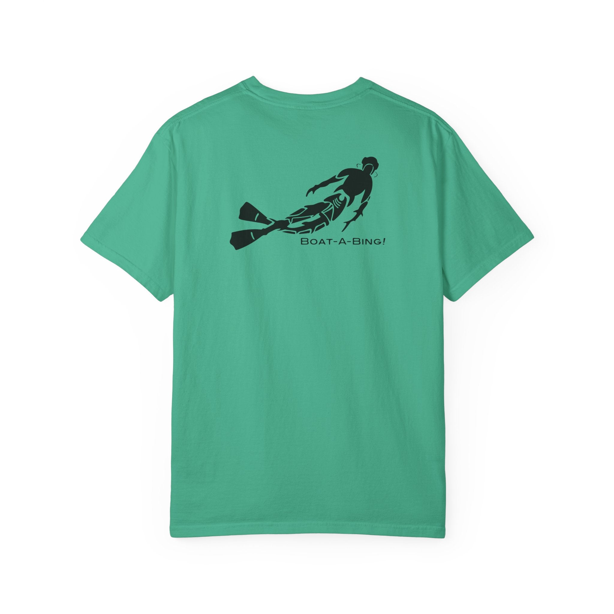 Boat-A-Bing Bottom Time diver garment-dyed cotton boating tee, back print