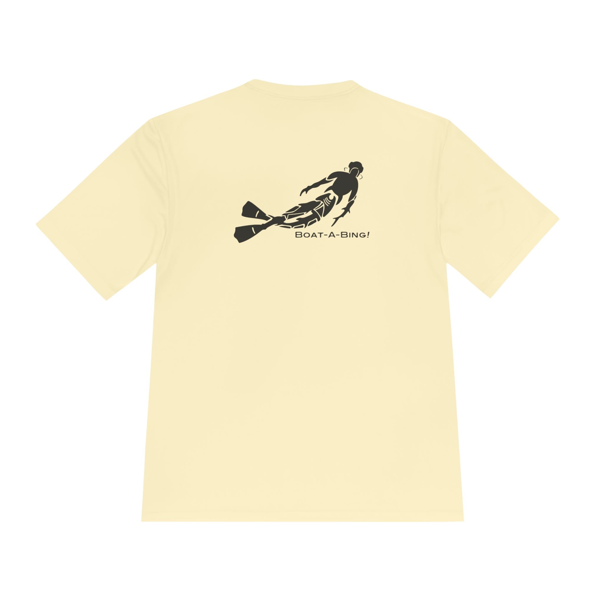 Boat-A-Bing Bottom Time diver moisture-wicking performance boating tee, back print