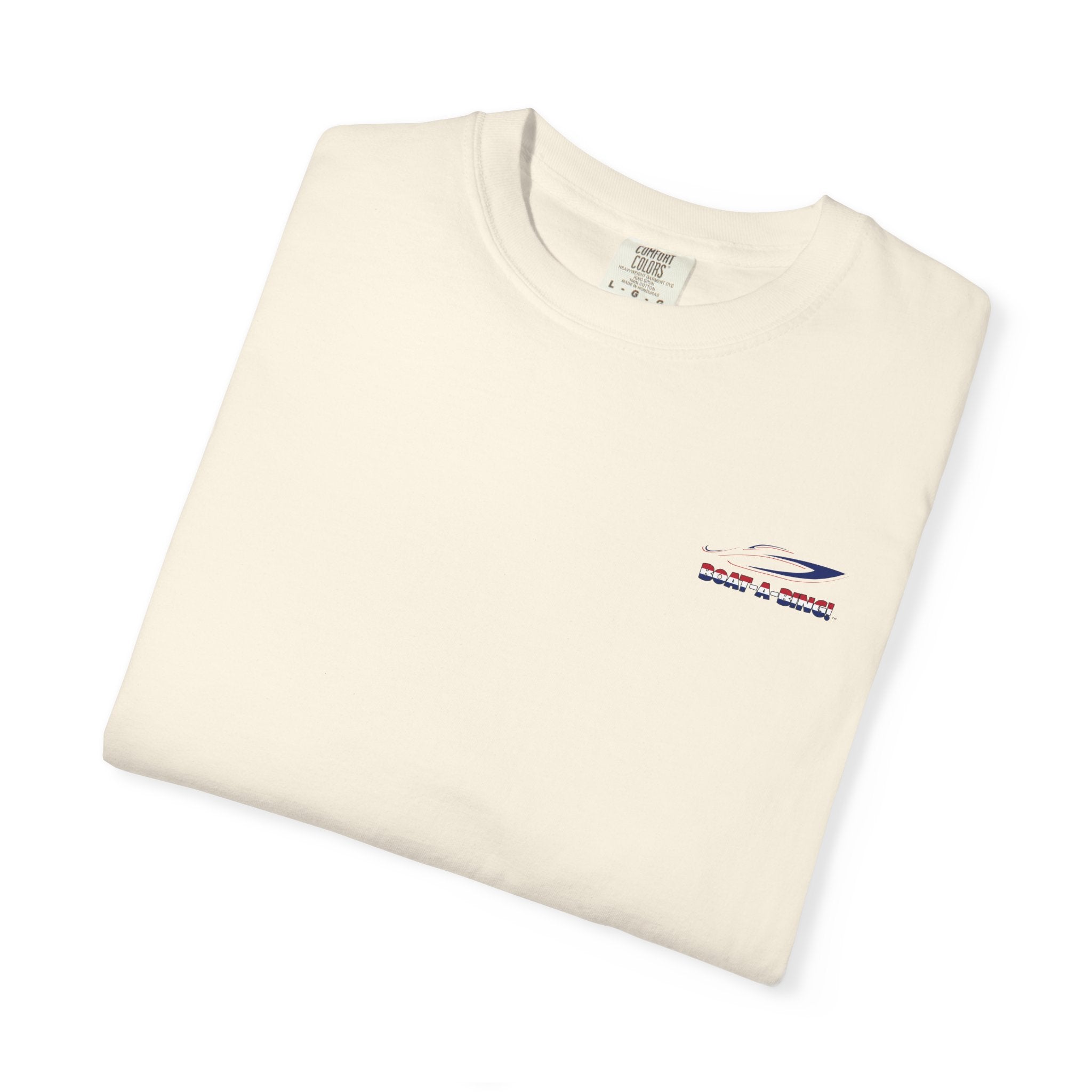 Boat-A-Bing Sirena USA 250 red white and blue limited edition mermaid garment-dyed cotton tee, back print