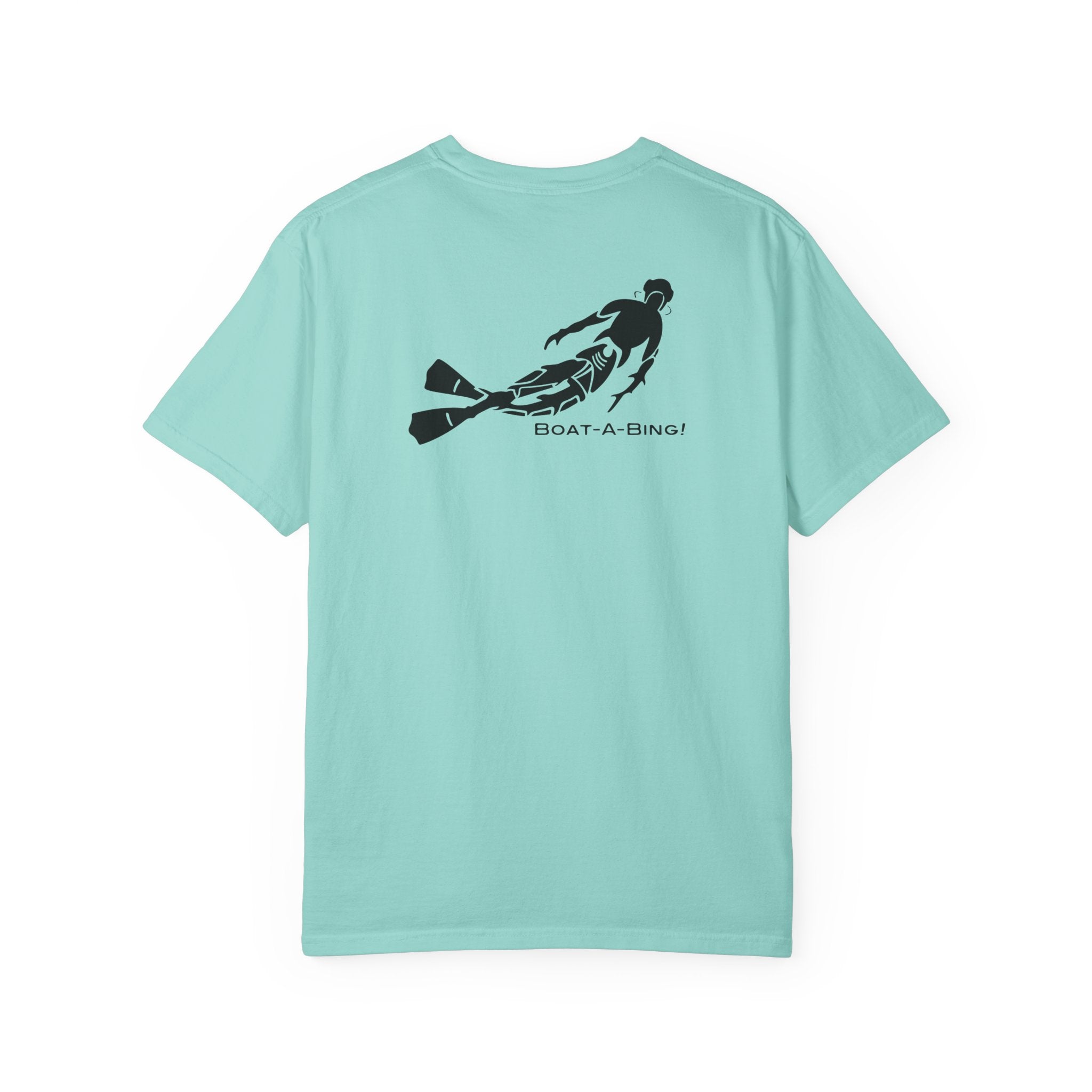Boat-A-Bing Bottom Time diver garment-dyed cotton boating tee, back print