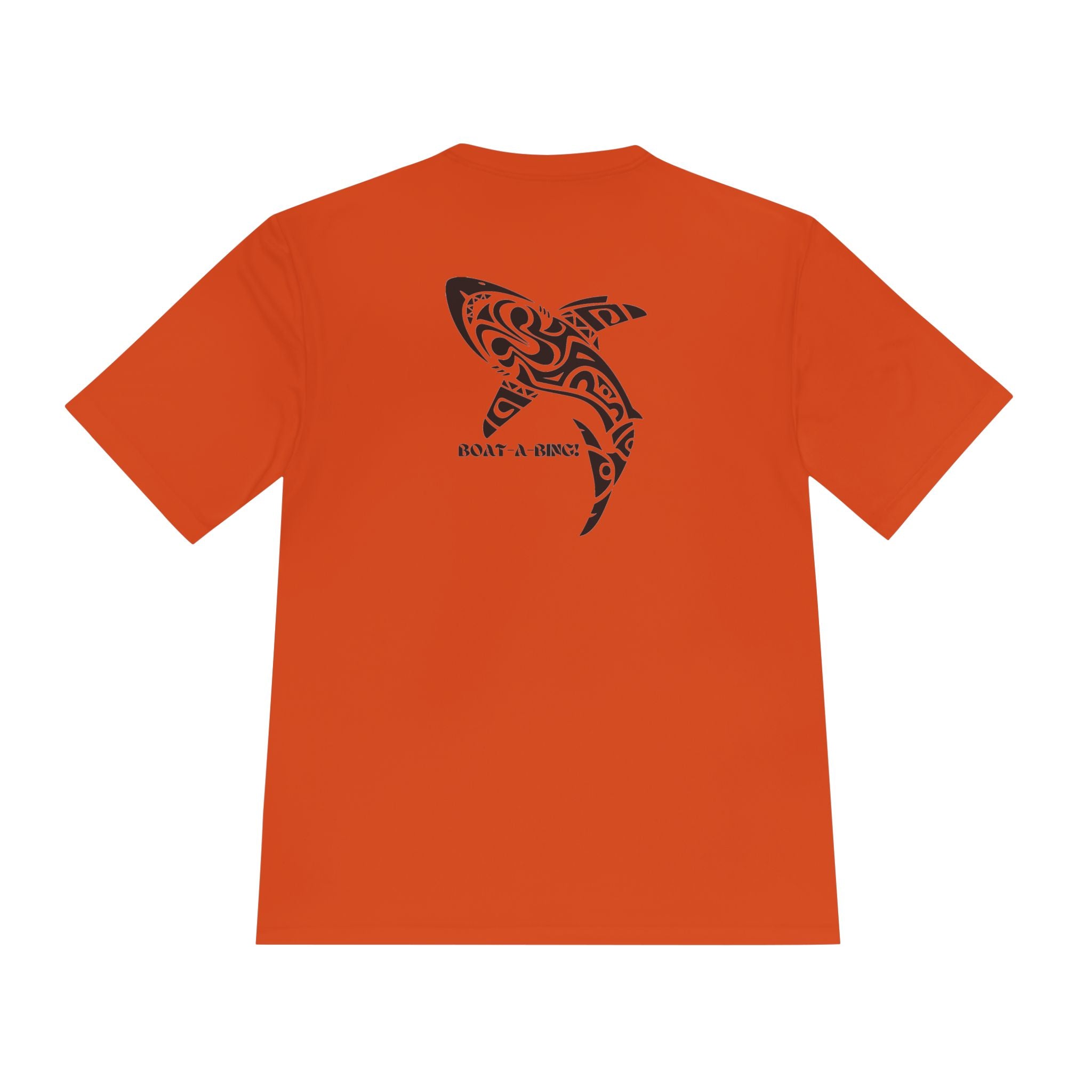 Boat-A-Bing Tiki Shark moisture-wicking performance boating tee, back print