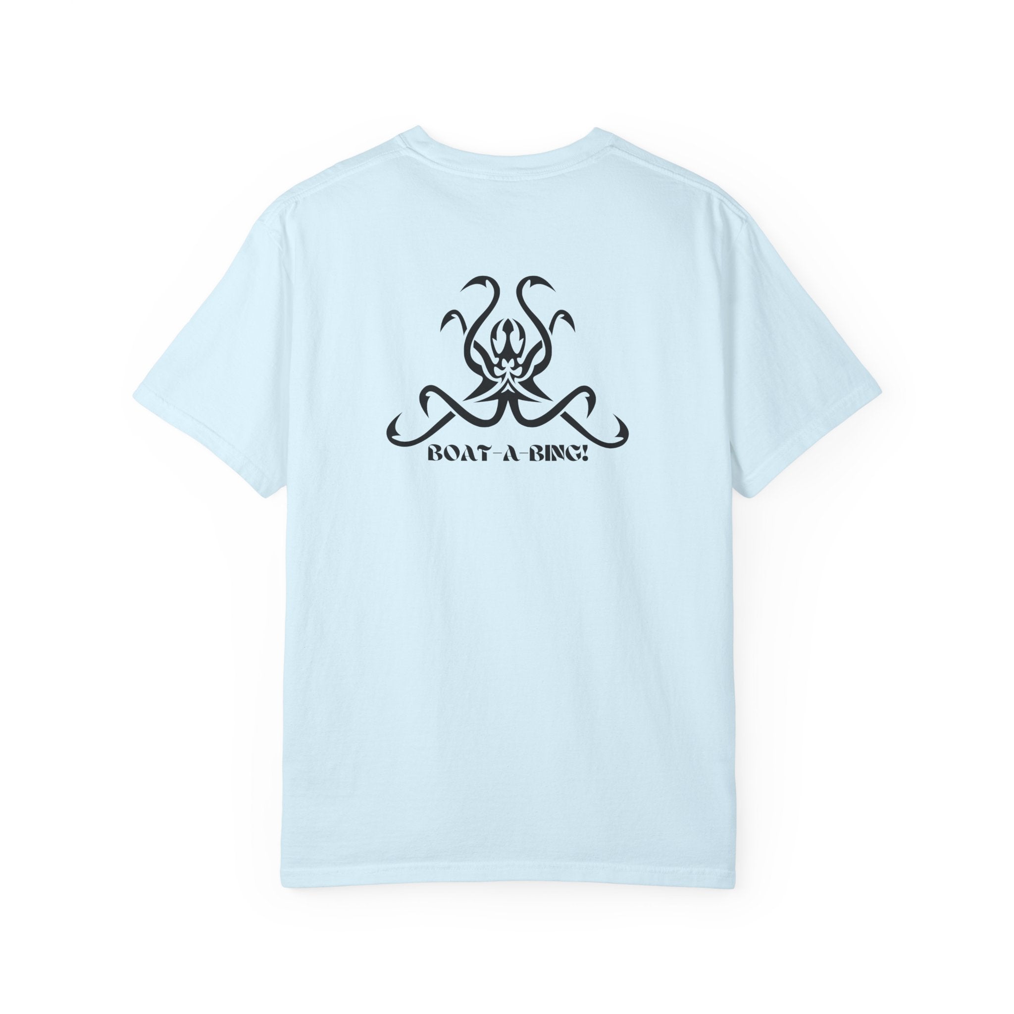 Boat-A-Bing OctoHooks octopus garment-dyed cotton boating tee, back print
