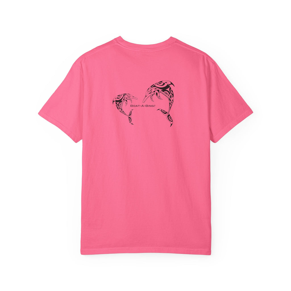 Boat-A-Bing dolphins garment-dyed cotton boating tee, back print