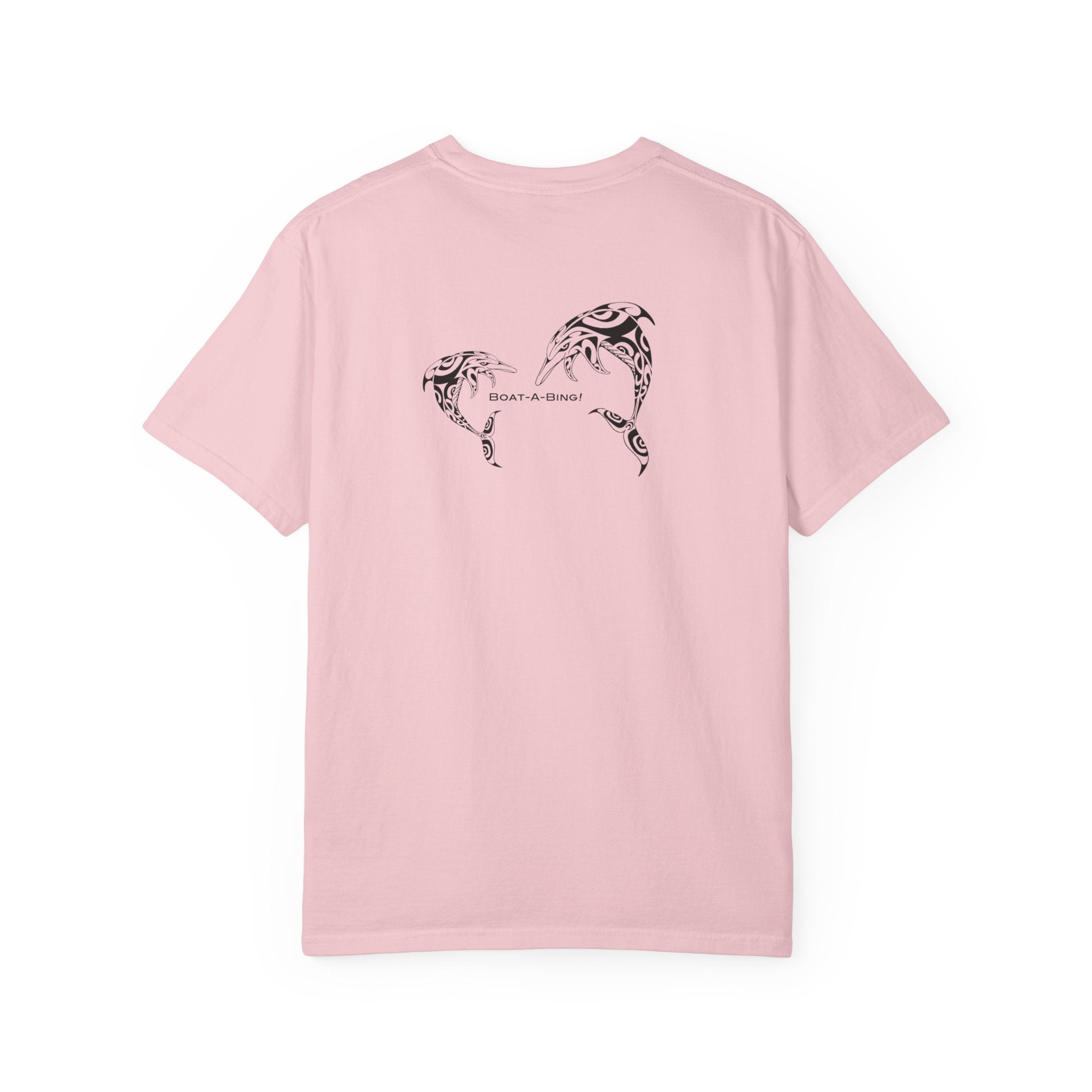 Boat-A-Bing dolphins garment-dyed cotton boating tee, back print