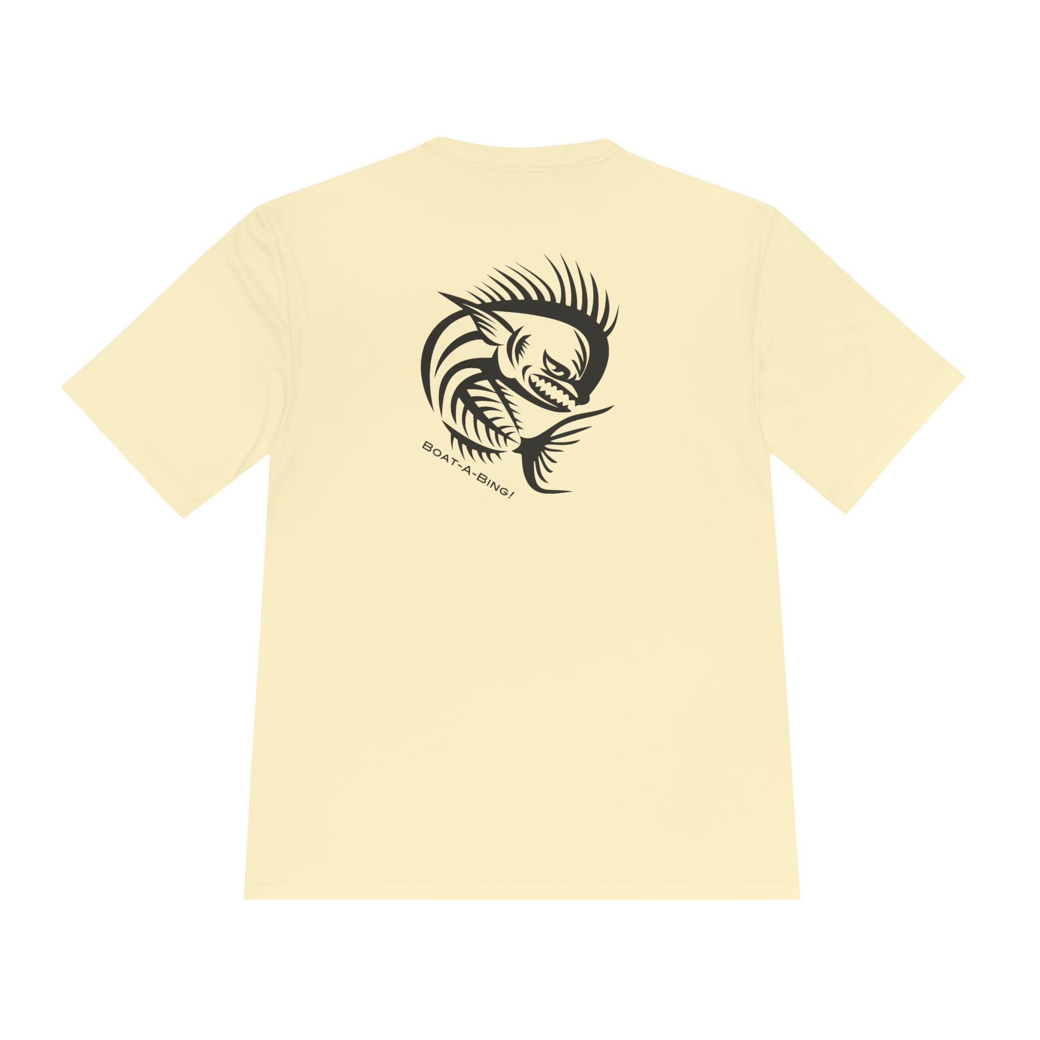 Boat-A-Bing Angry Mahi moisture-wicking performance fishing tee, back print
