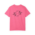 Boat-A-Bing Hammerheads hammerhead sharks garment-dyed cotton boating tee, original hand-drawn back print