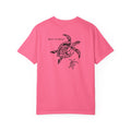 Boat-A-Bing Mama Turtle sea turtle garment-dyed cotton boating tee, back print