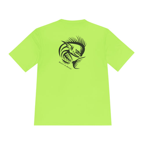 Boat-A-Bing Angry Mahi moisture-wicking performance fishing tee, back print