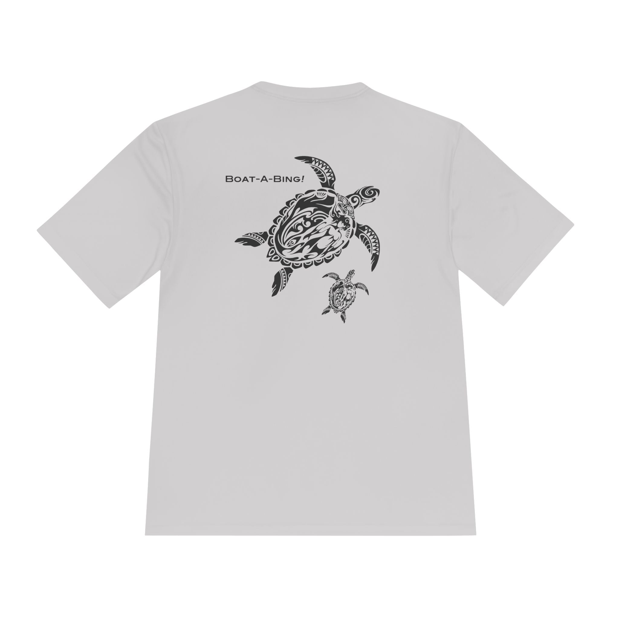 Boat-A-Bing Mama Turtle sea turtle moisture-wicking performance boating tee, back print