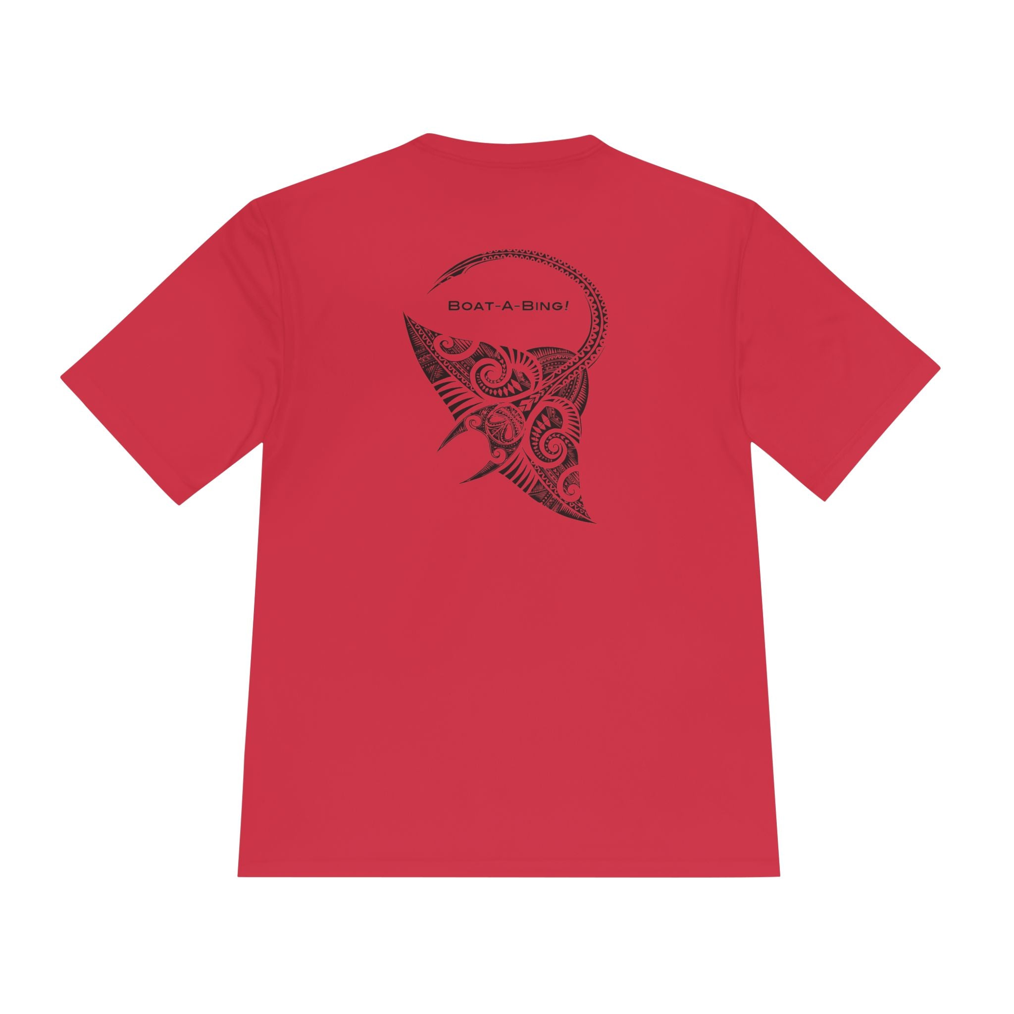 Boat-A-Bing Bing Ray stingray moisture-wicking performance boating tee, back print
