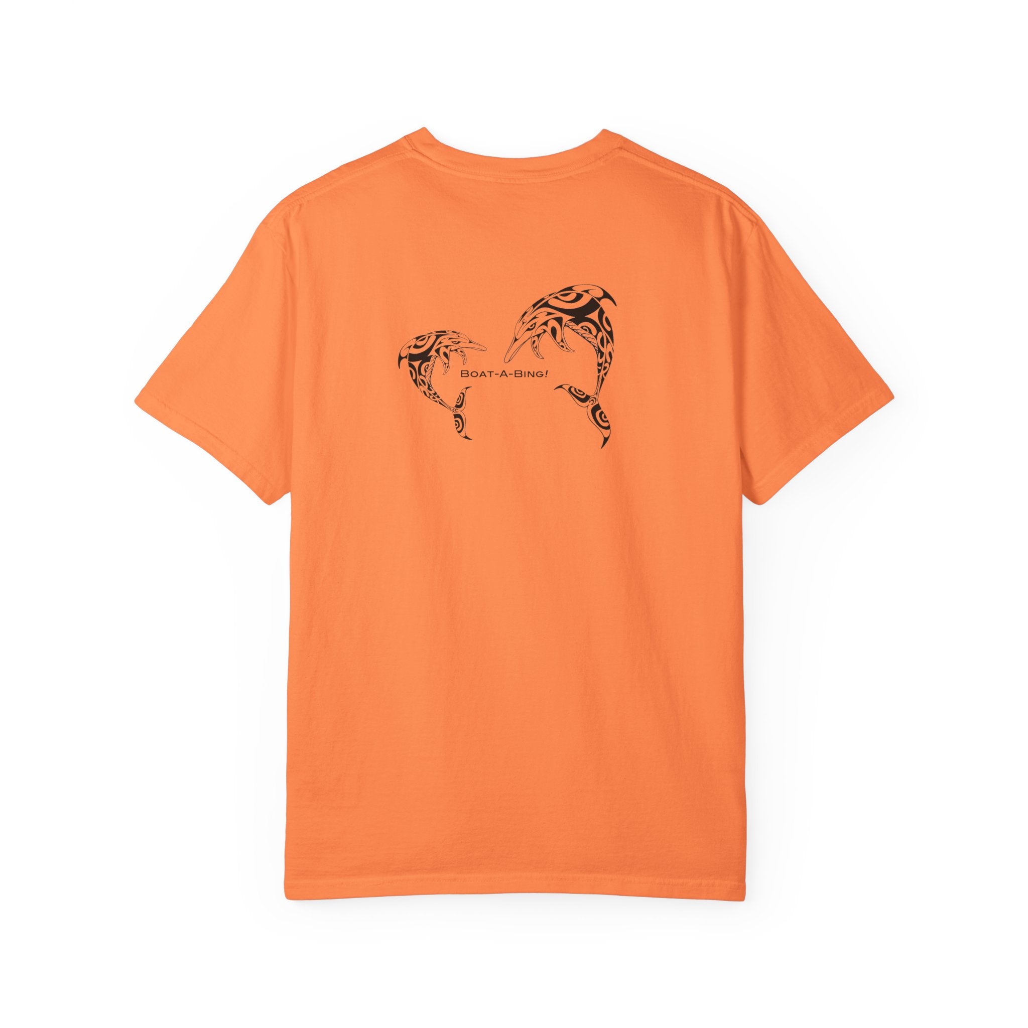 Boat-A-Bing dolphins garment-dyed cotton boating tee, back print