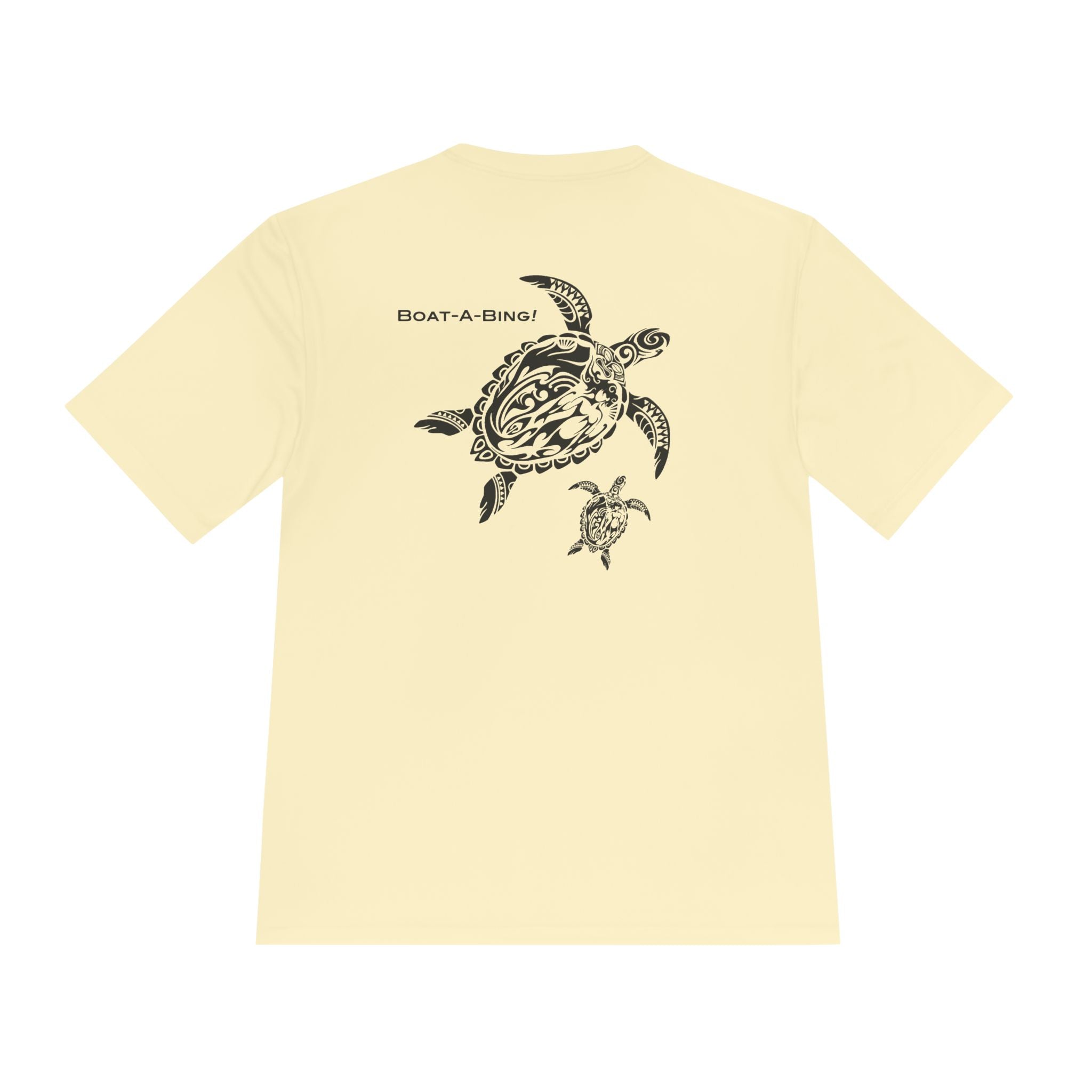 Boat-A-Bing Mama Turtle sea turtle moisture-wicking performance boating tee, back print