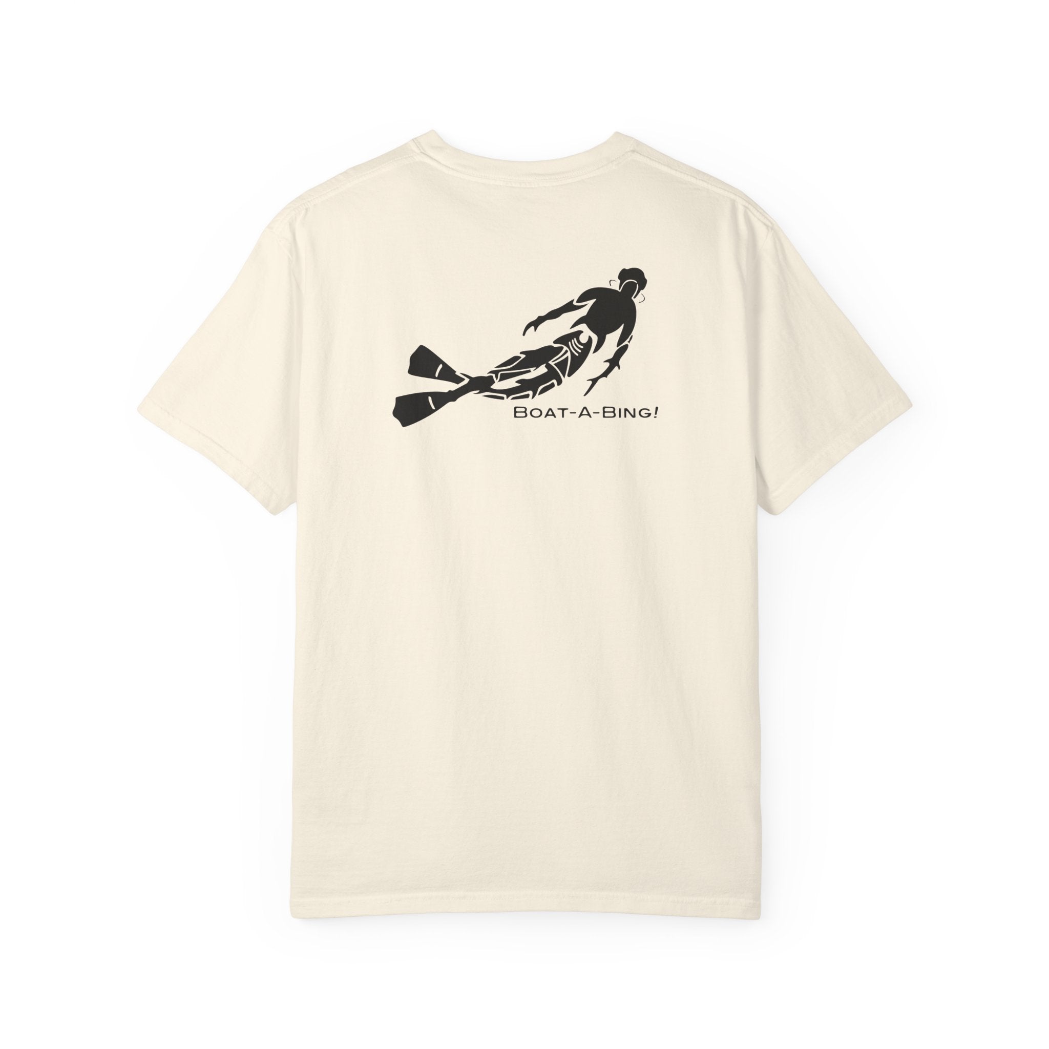 Boat-A-Bing Bottom Time diver garment-dyed cotton boating tee, back print