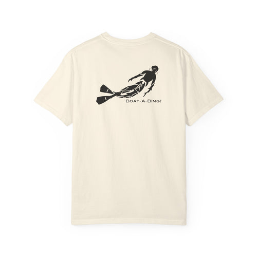 Boat-A-Bing Bottom Time diver garment-dyed cotton boating tee, back print